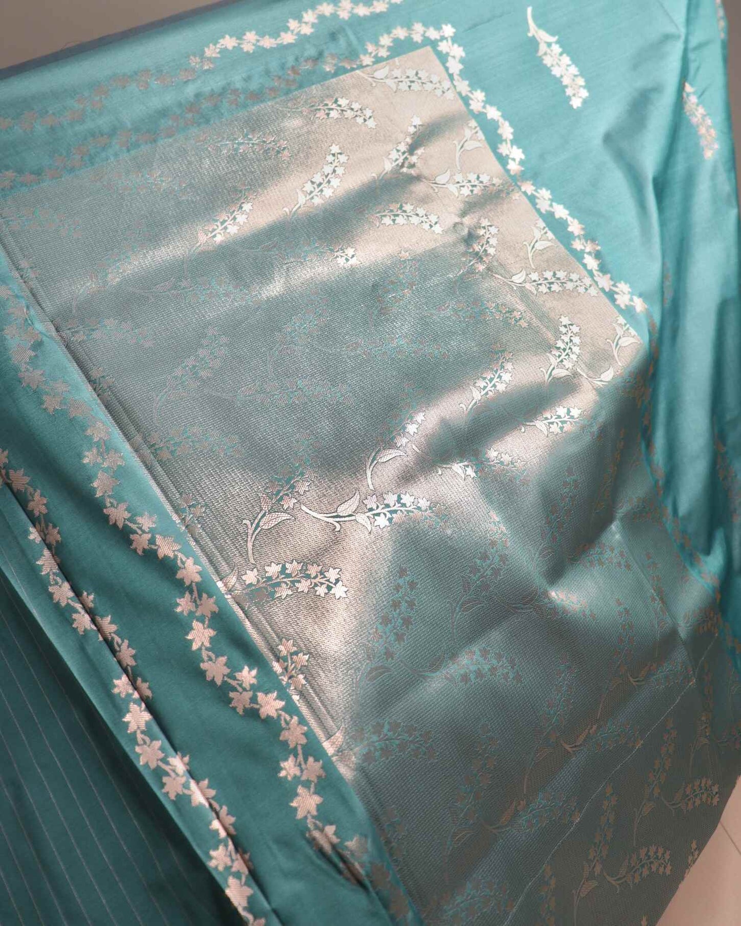 Rama Green Semi Katan Silk Saree