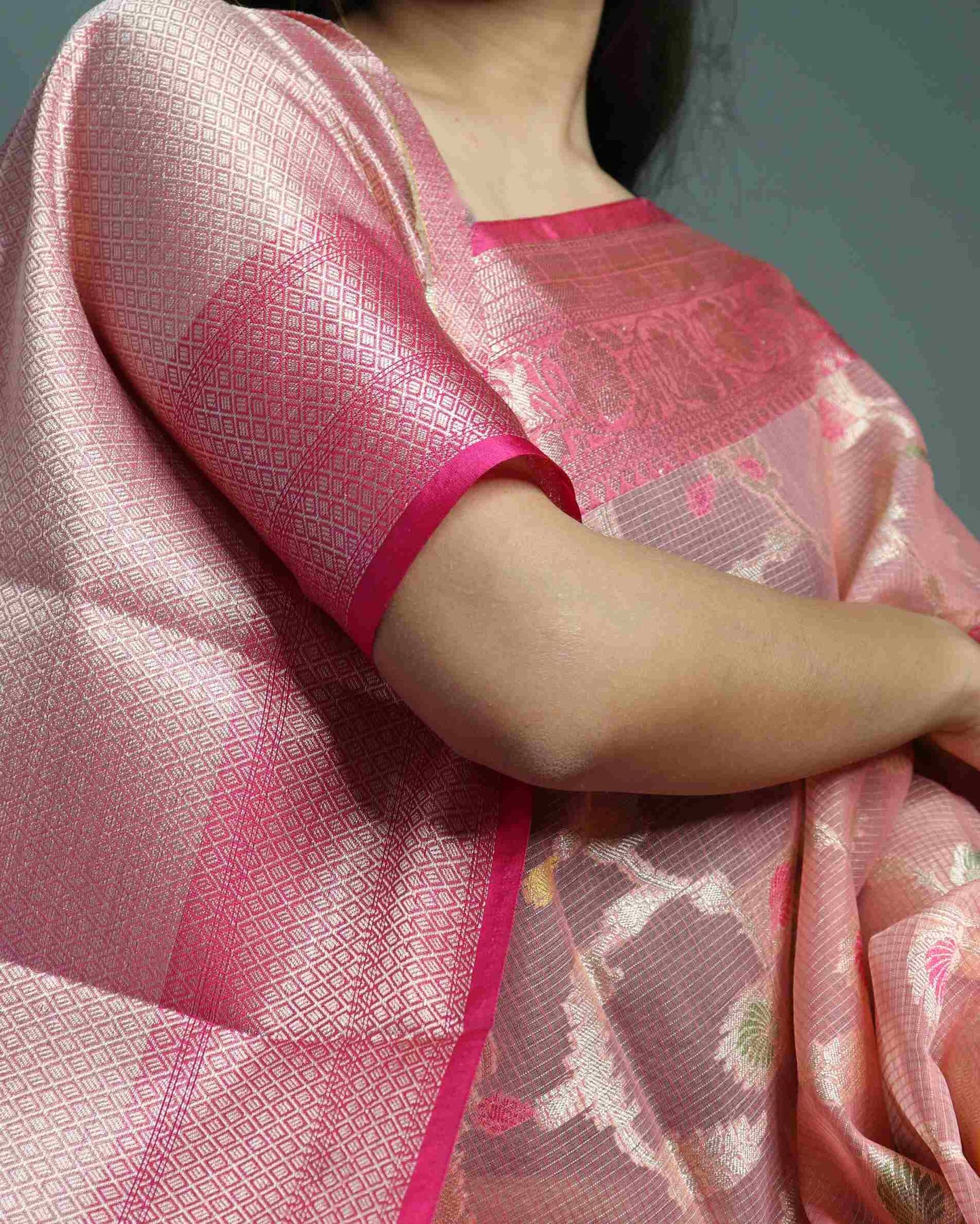 Pink Kota Silk Saree