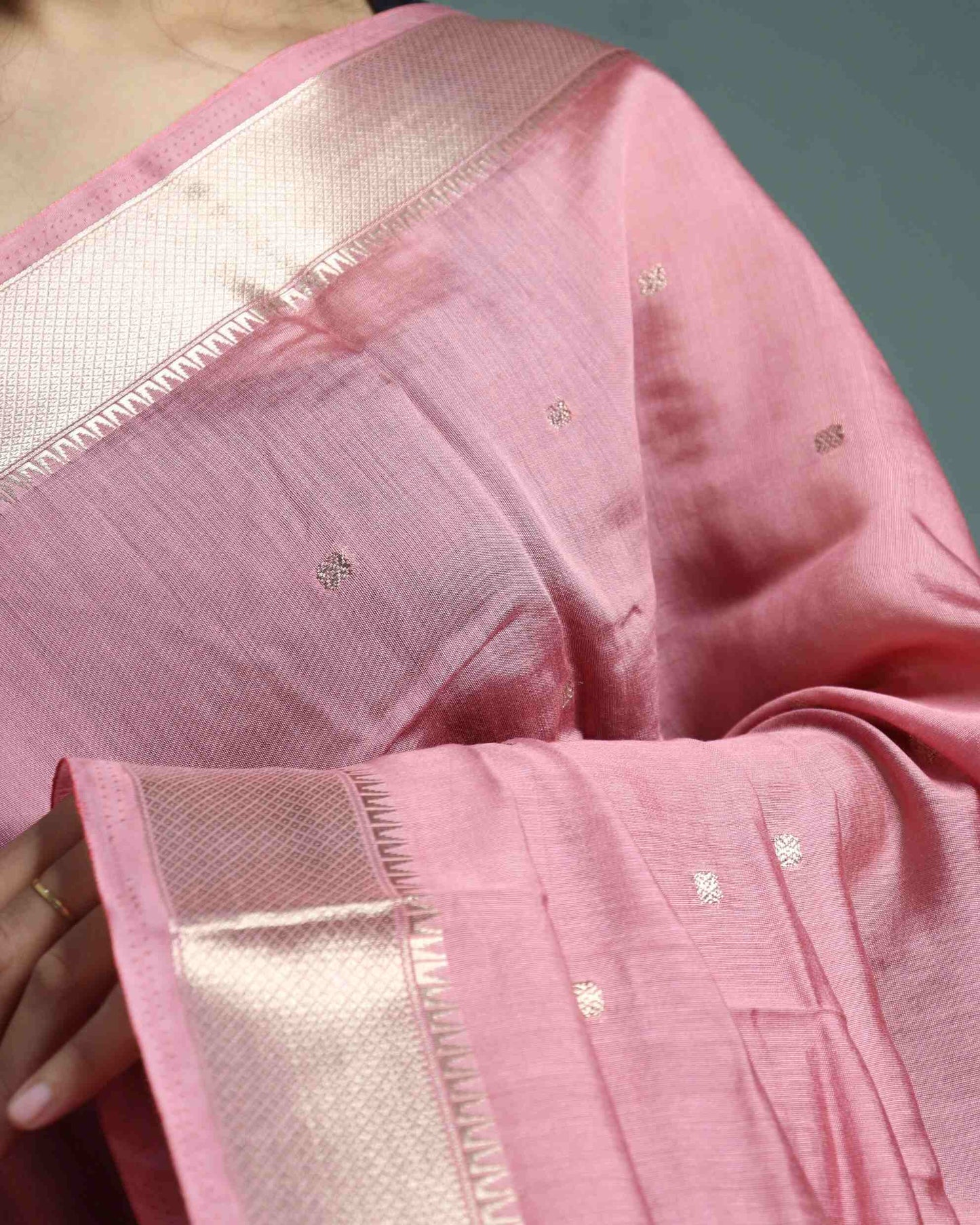 Onion Cotton Silk Banarasi Saree