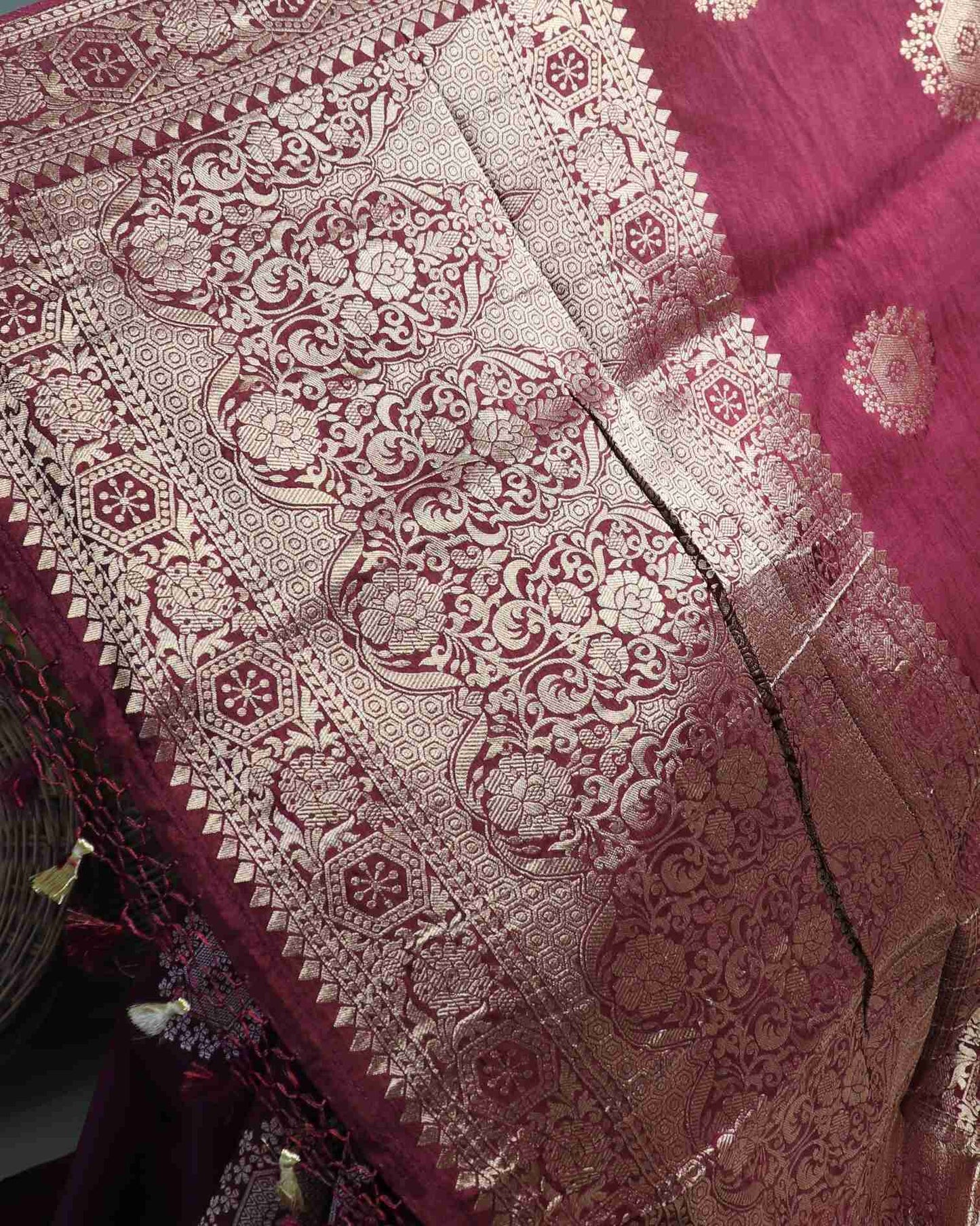 Maroon Crepe Georgette Banarasi Saree