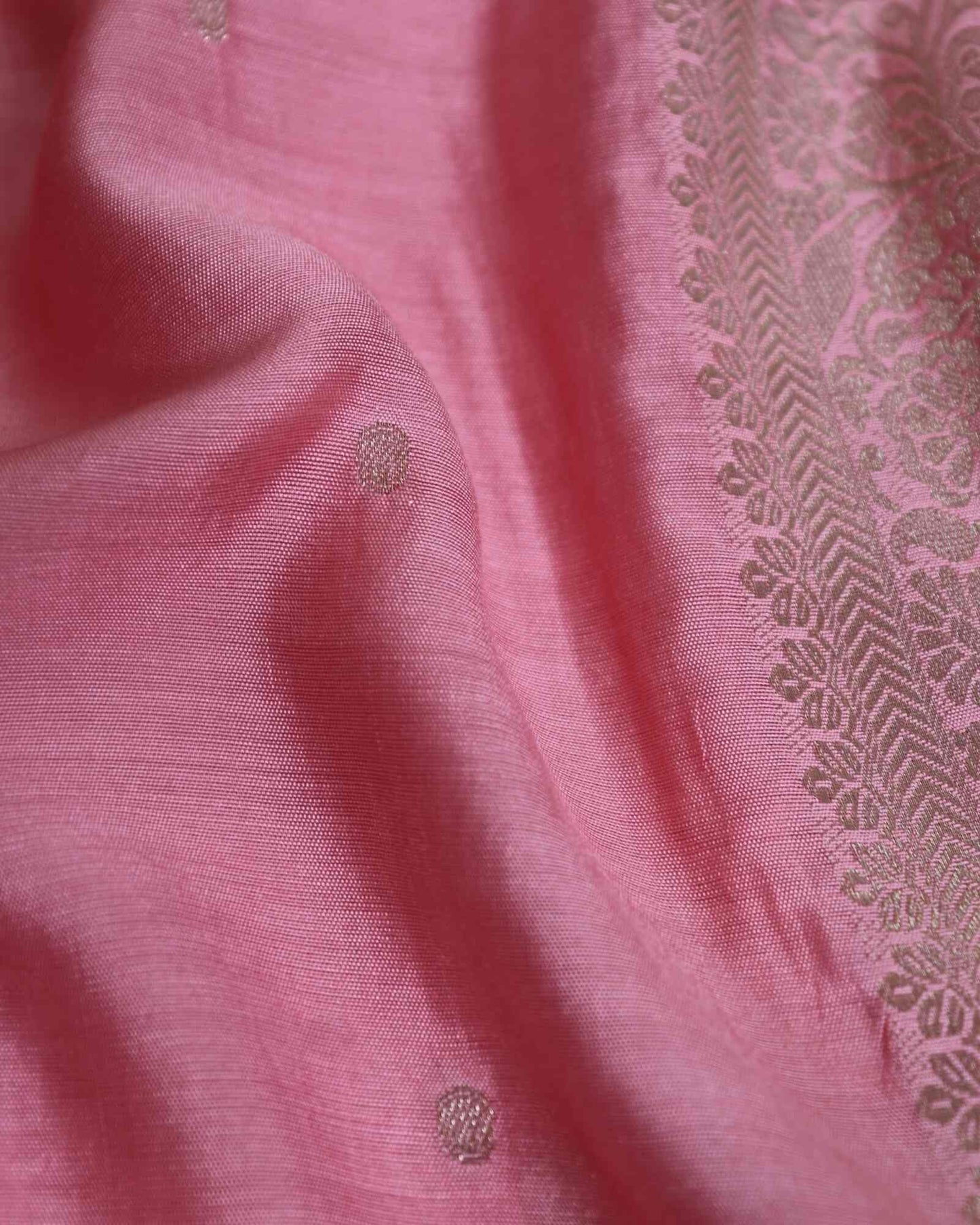 Baby Pink Cotton Silk Banarasi Saree