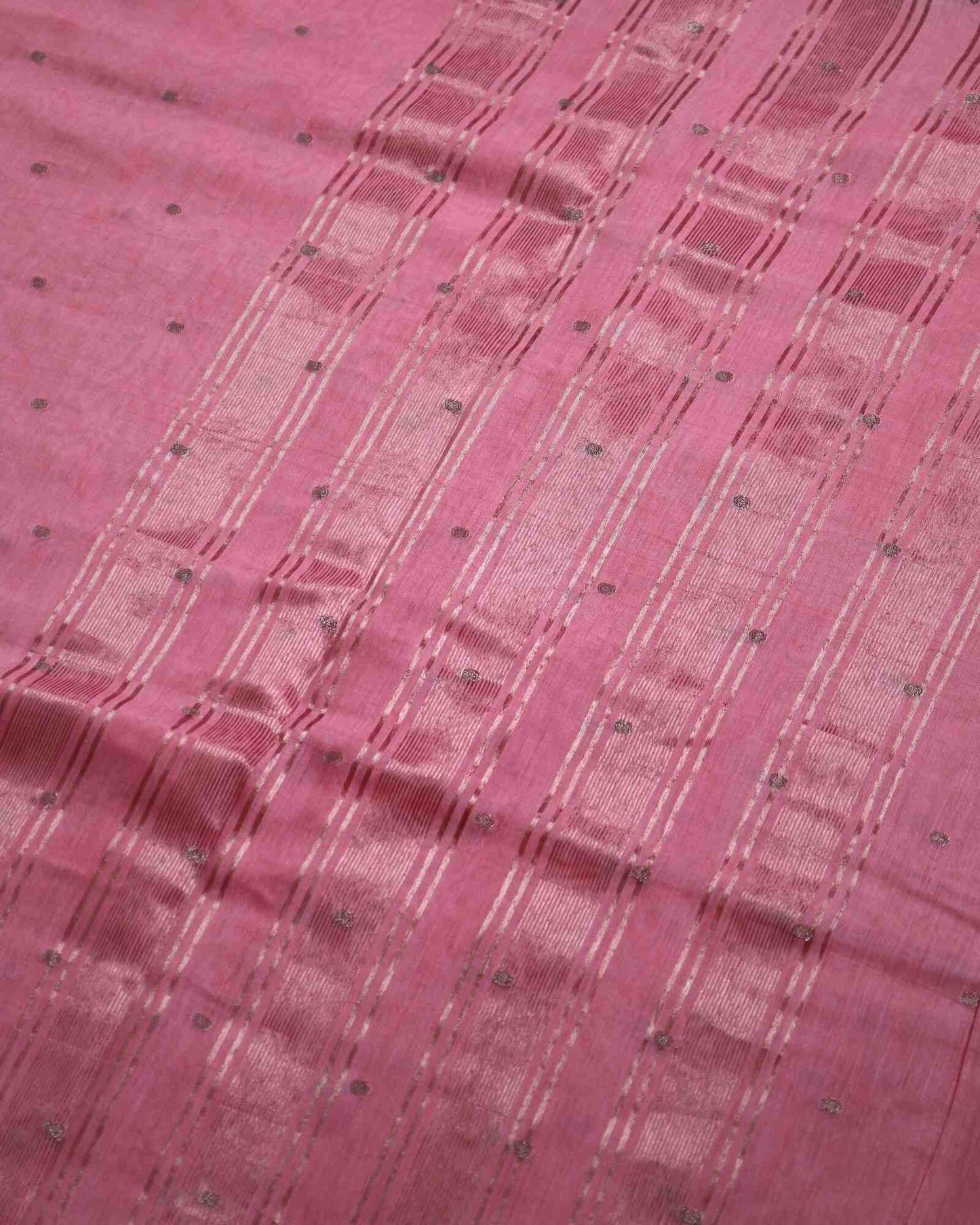 Baby Pink Cotton Silk Banarasi Saree