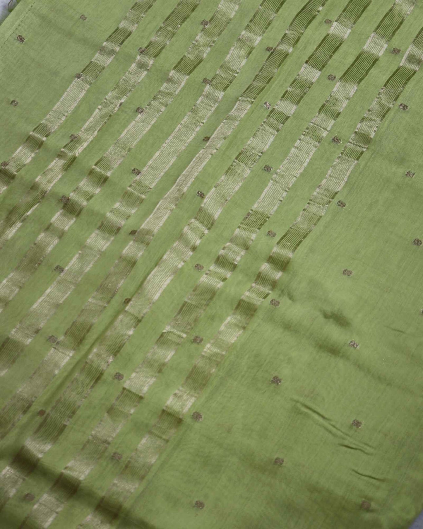 Mehendi Green Cotton Silk Banarasi Saree