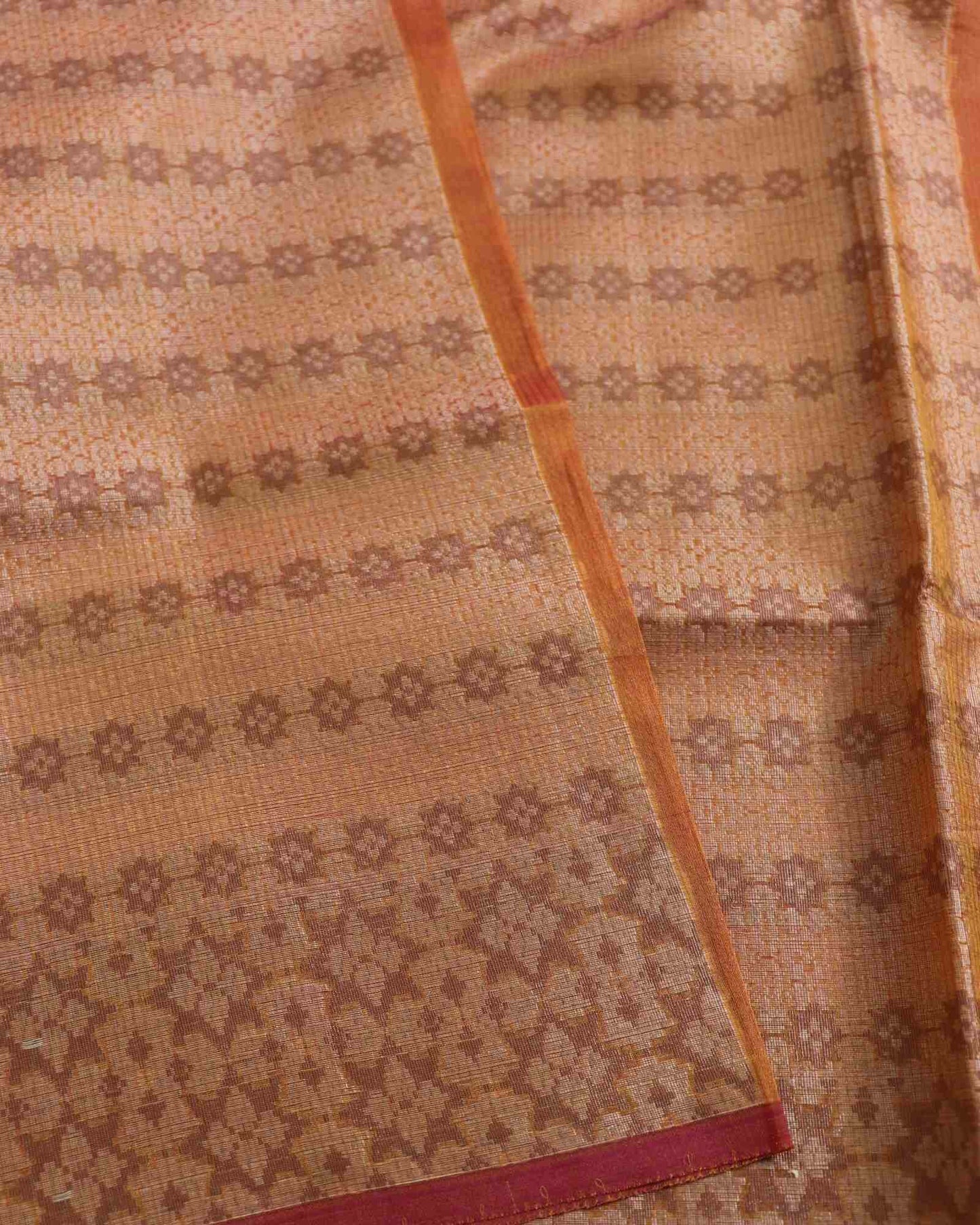 Rust Orange Kota Silk Saree