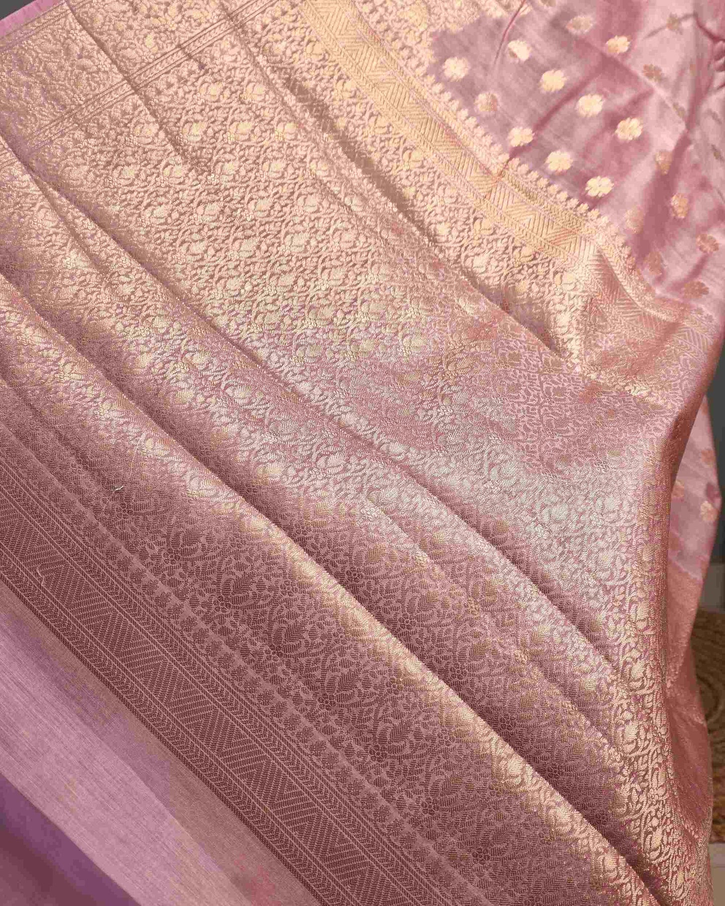 Onion Pink Pure Chanderi Silk Banarasi Saree
