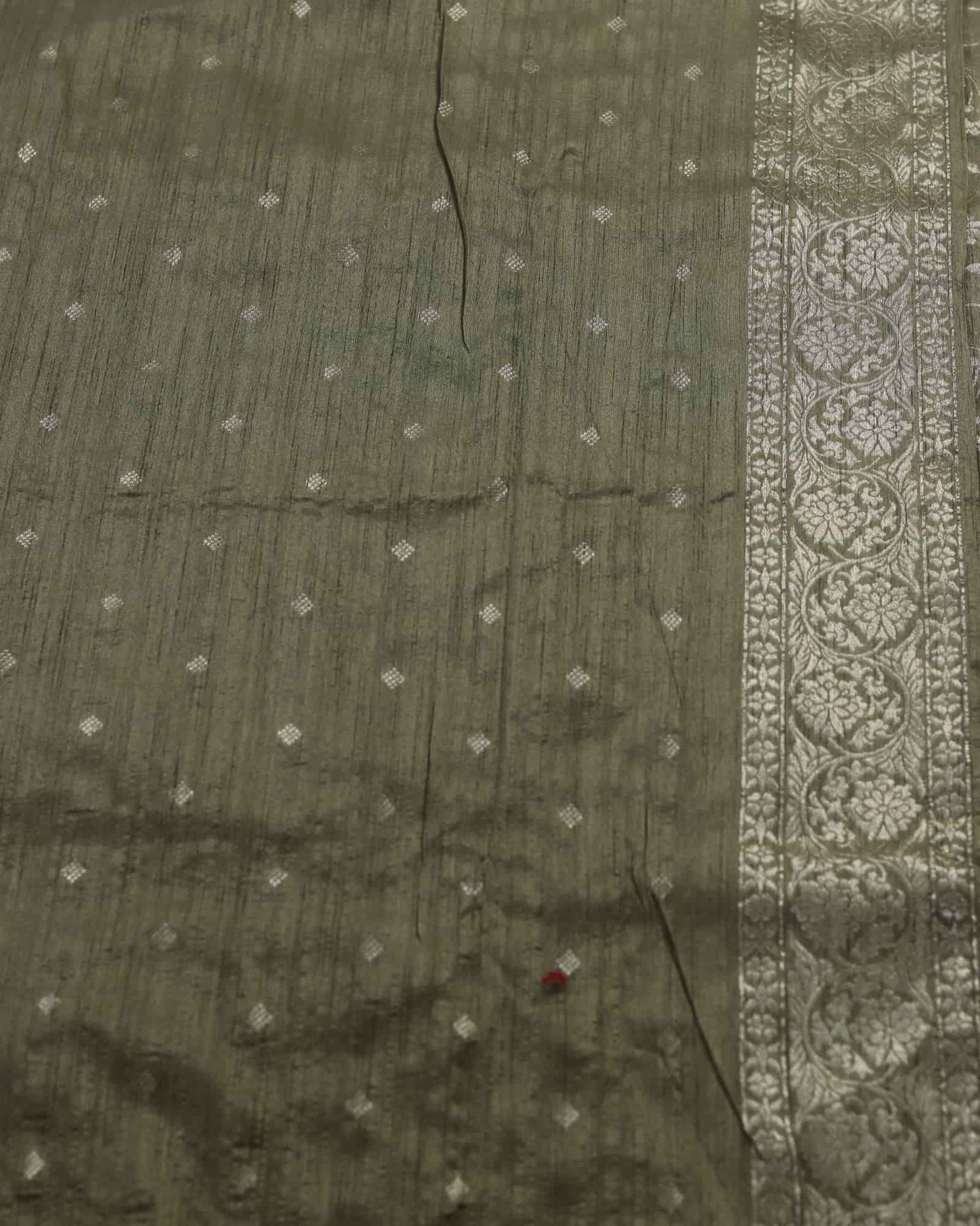 Olive Tussar Silk Saree