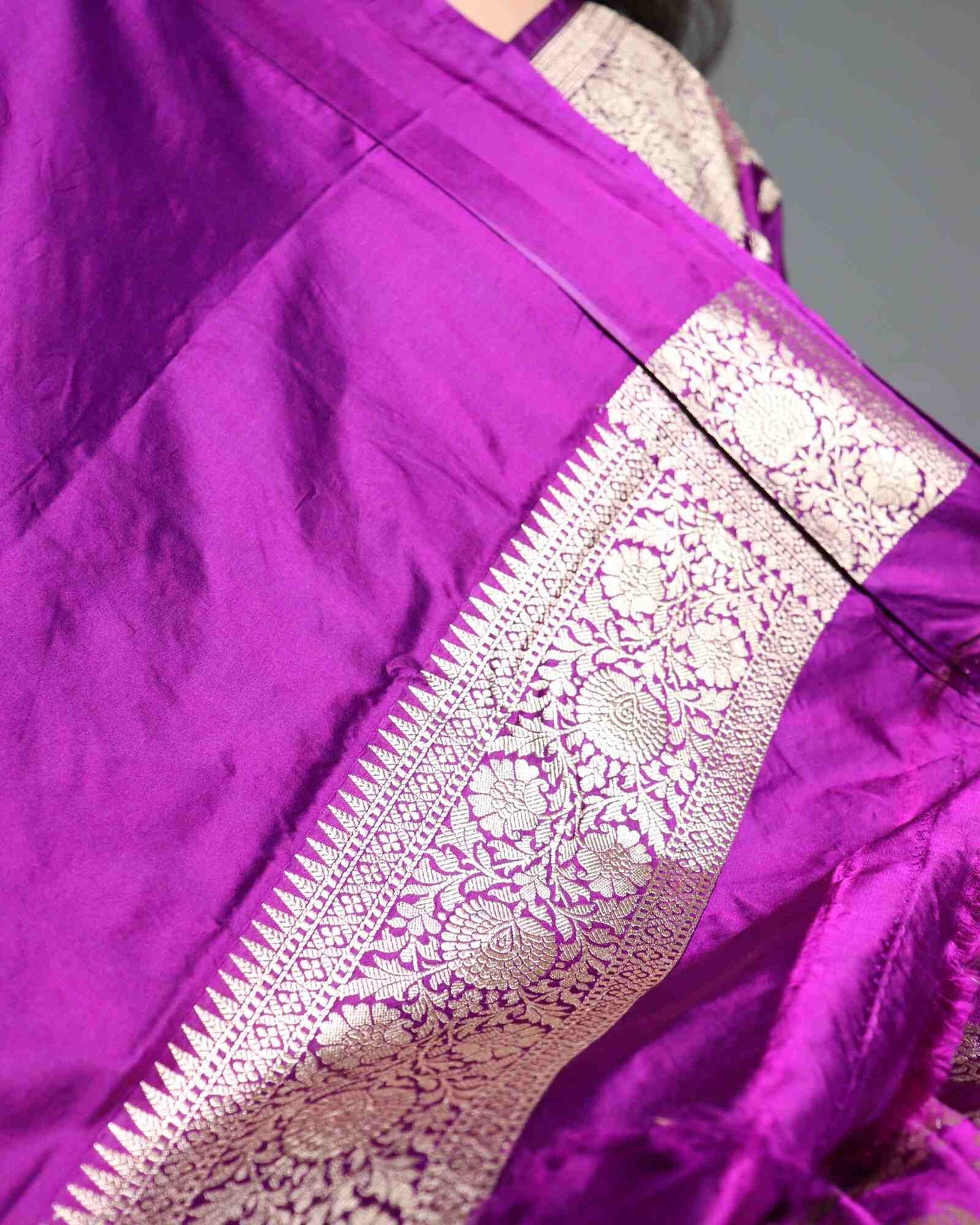 Purple Semi Mashru Silk Saree