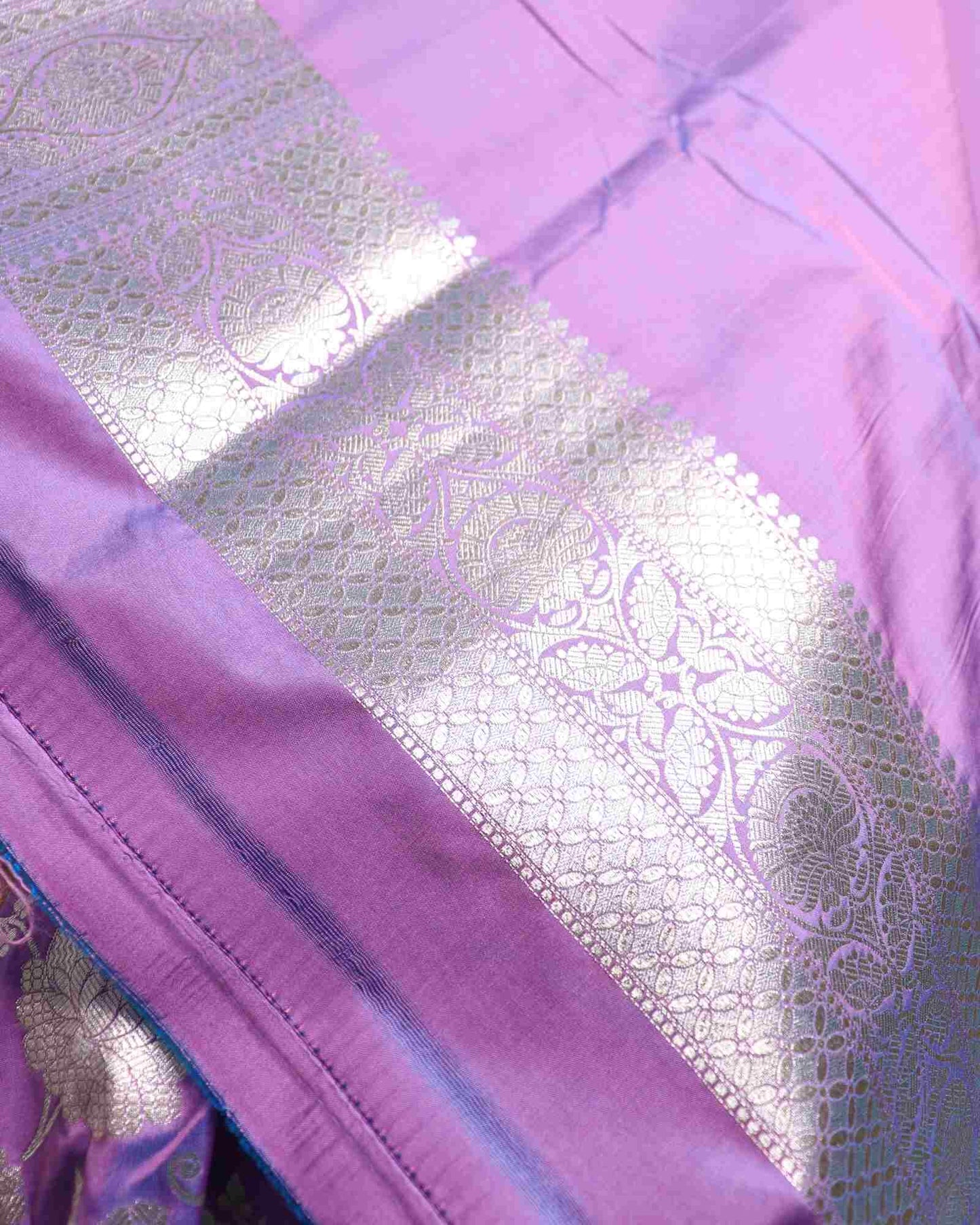 Lavender Semi Mashru Silk Banarasi Saree