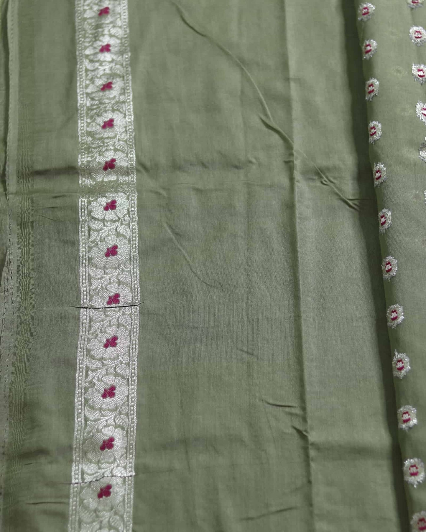 Olive Muga Silk Banarasi Saree
