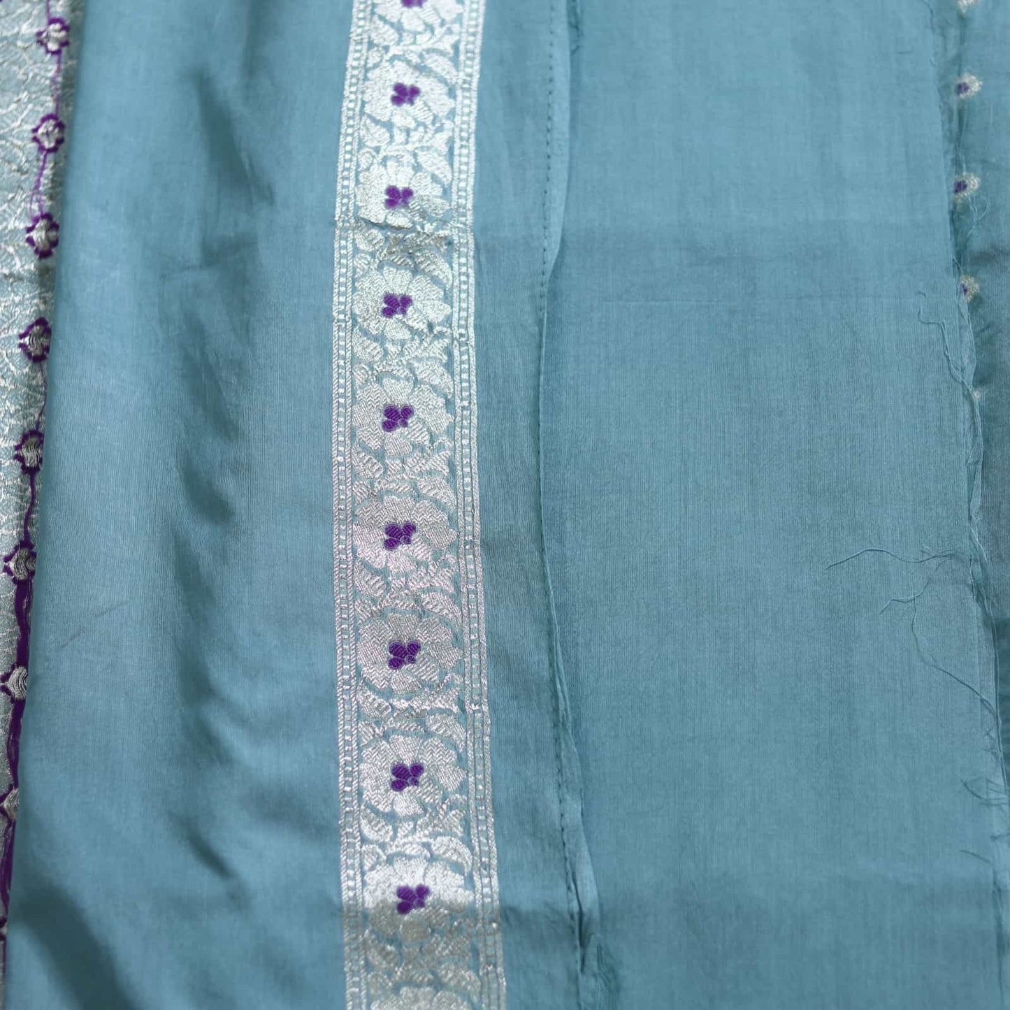 Blue Semi Muga Silk Banarasi Saree