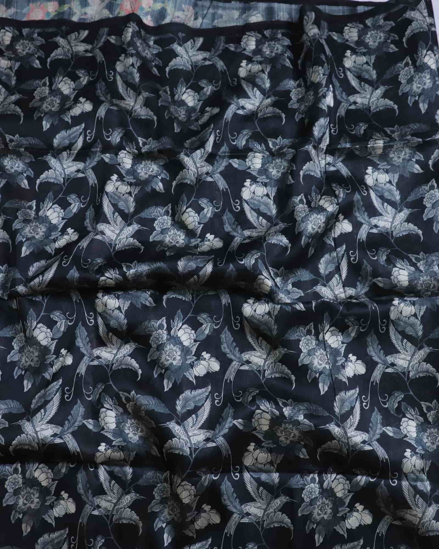 Black Organza Printed Saree