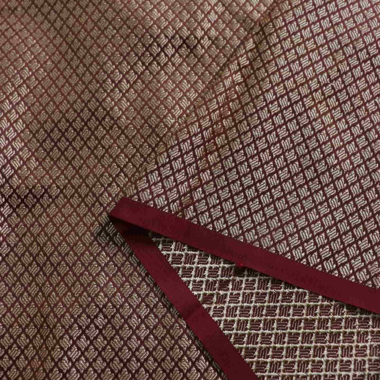 Brown Resham Buti Saree