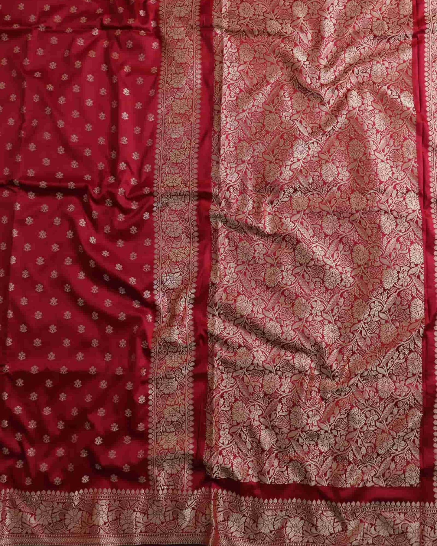 Red Resham Silk Banarasi Saree