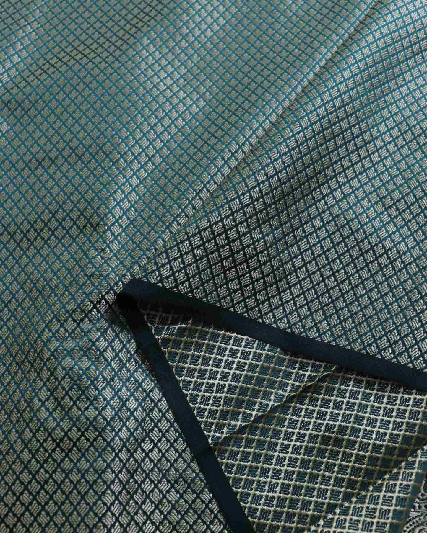 Teal Blue Resham Silk Saree