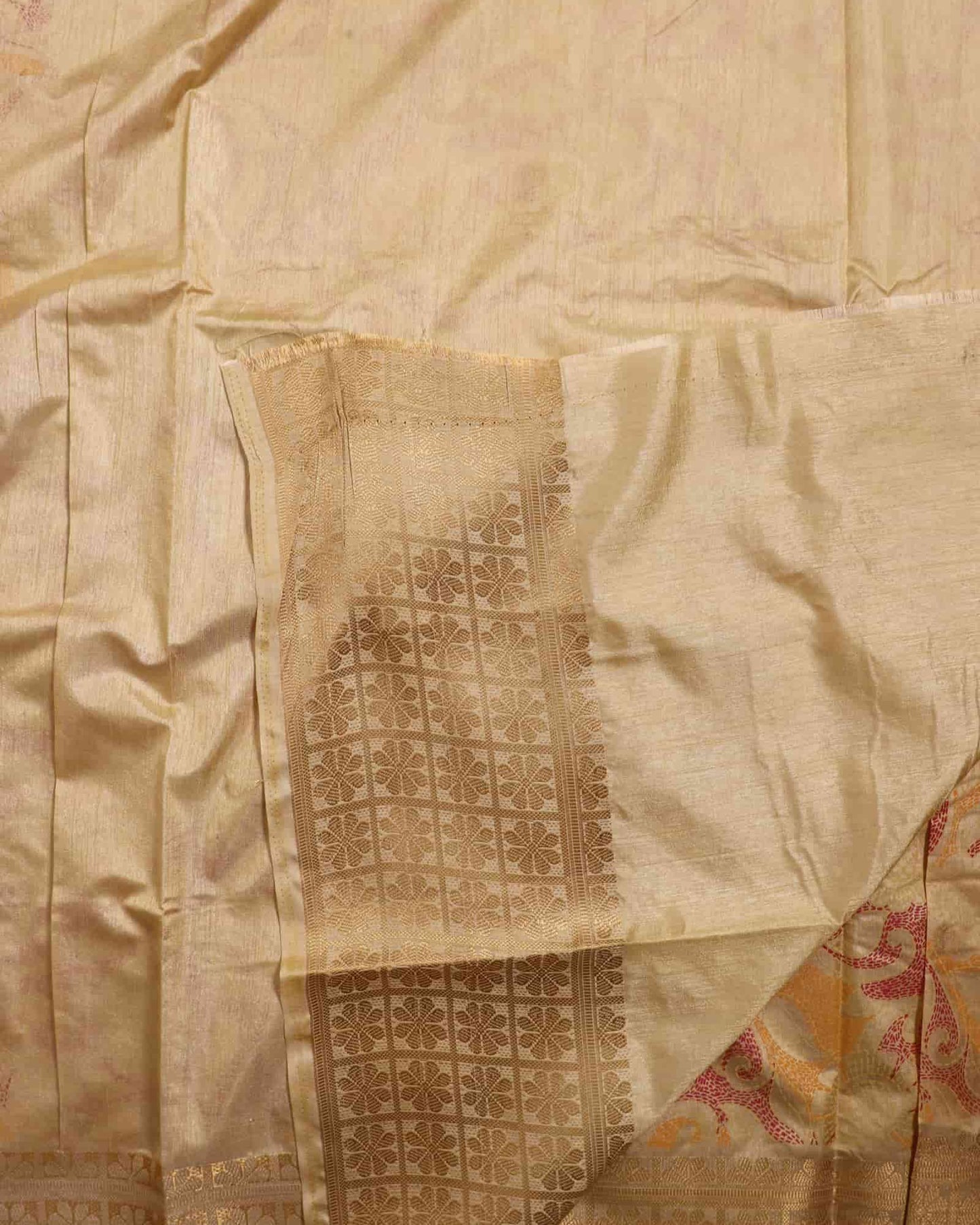 Mustard Cotton Printed Saree