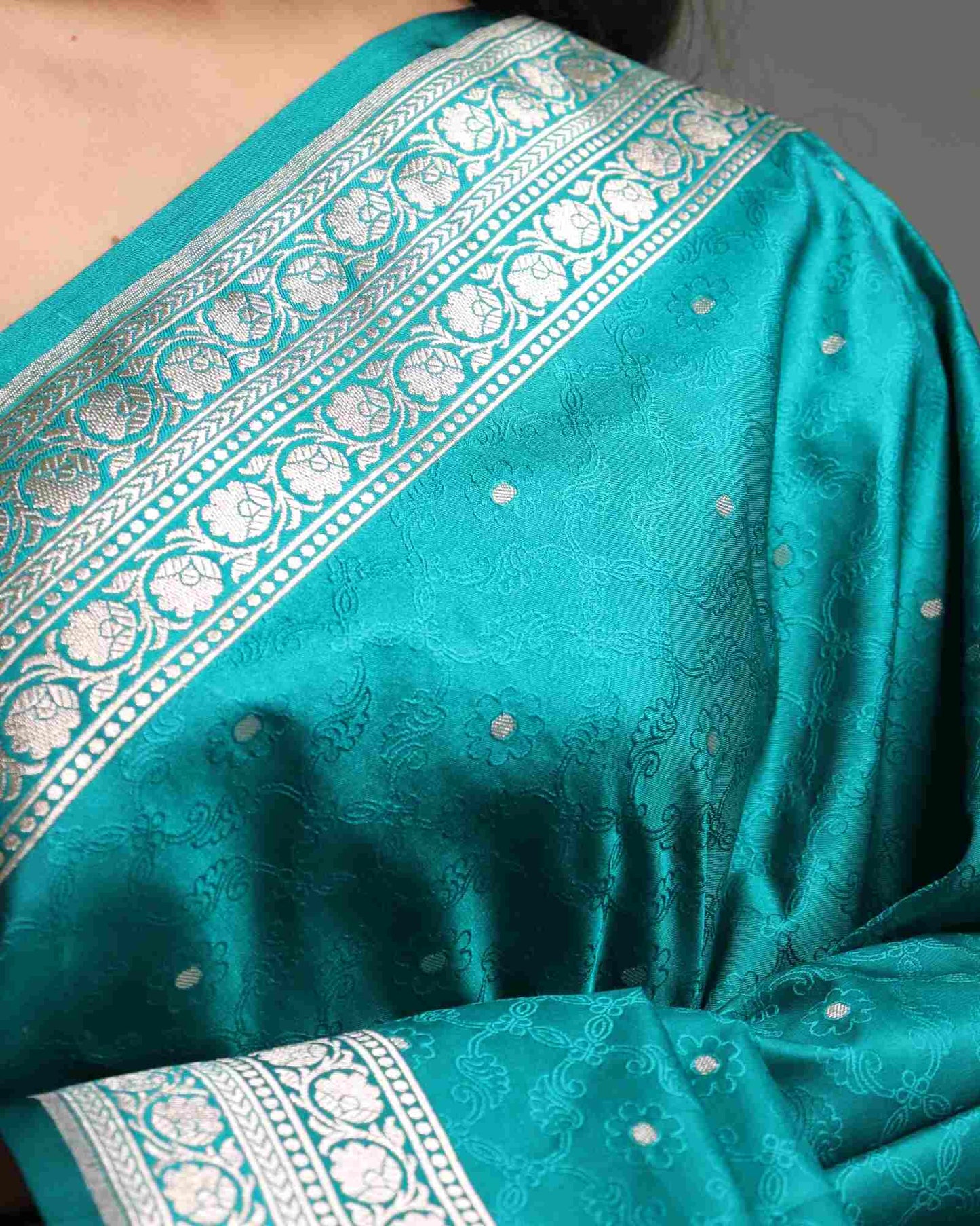 Green Semi Mashru Silk Banarasi Saree