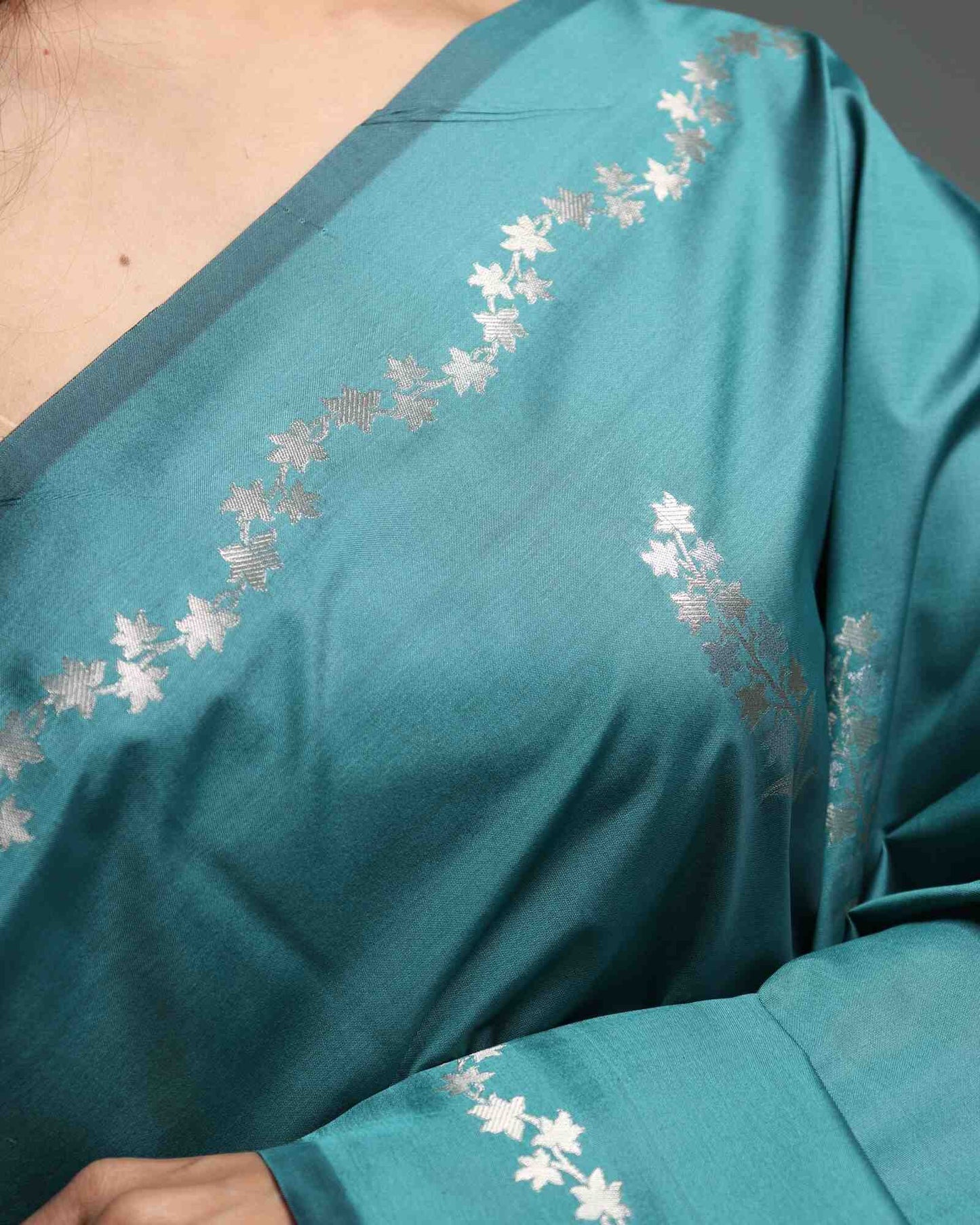 Rama Green Semi Katan Silk Saree