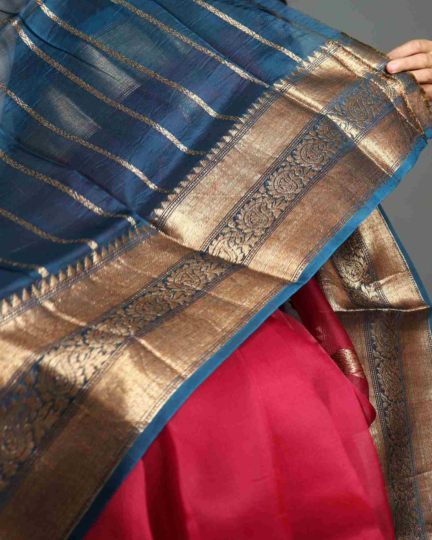 Maroon Pure Handloom Kora Silk Banarasi Saree