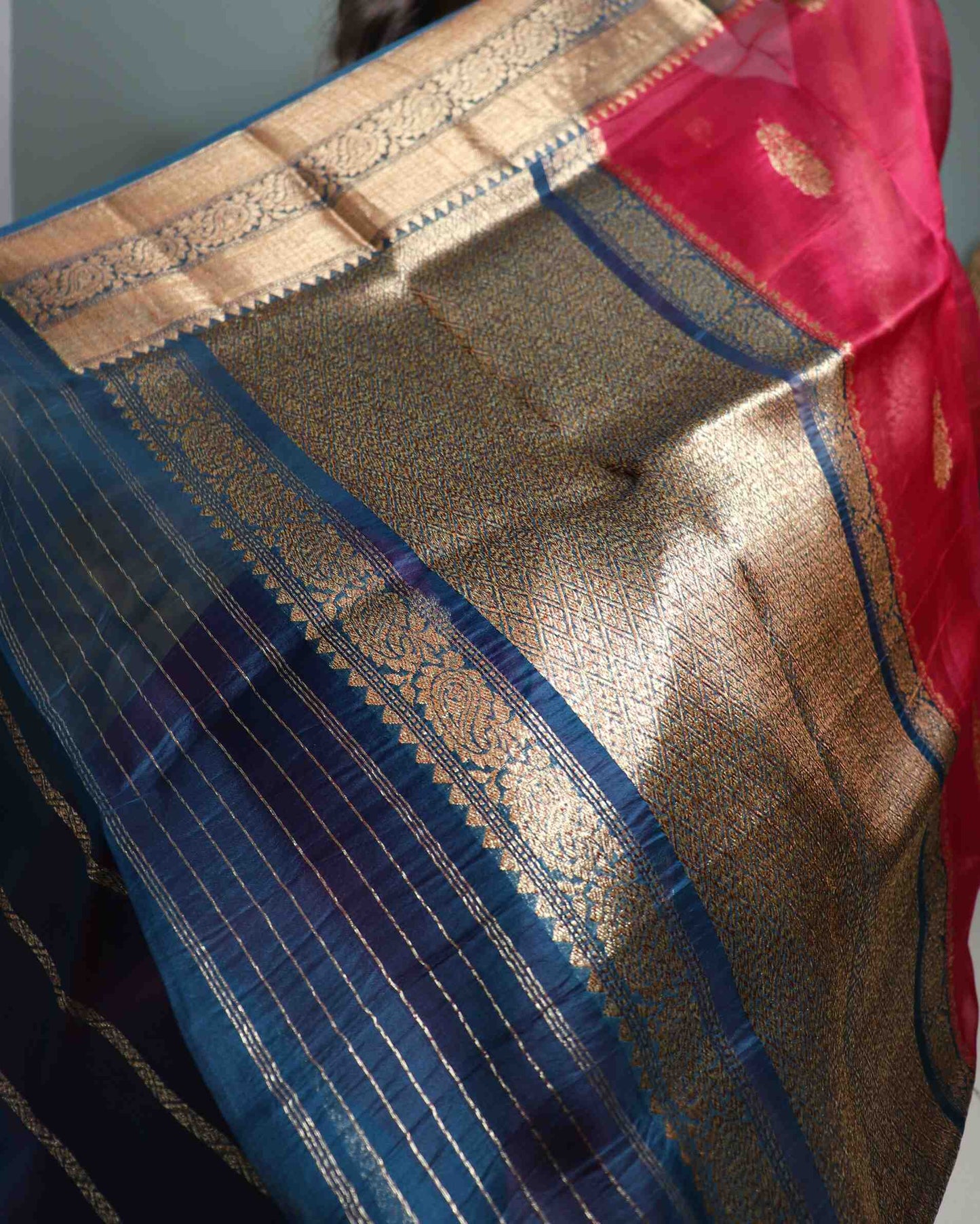 Maroon Pure Handloom Kora Silk Banarasi Saree