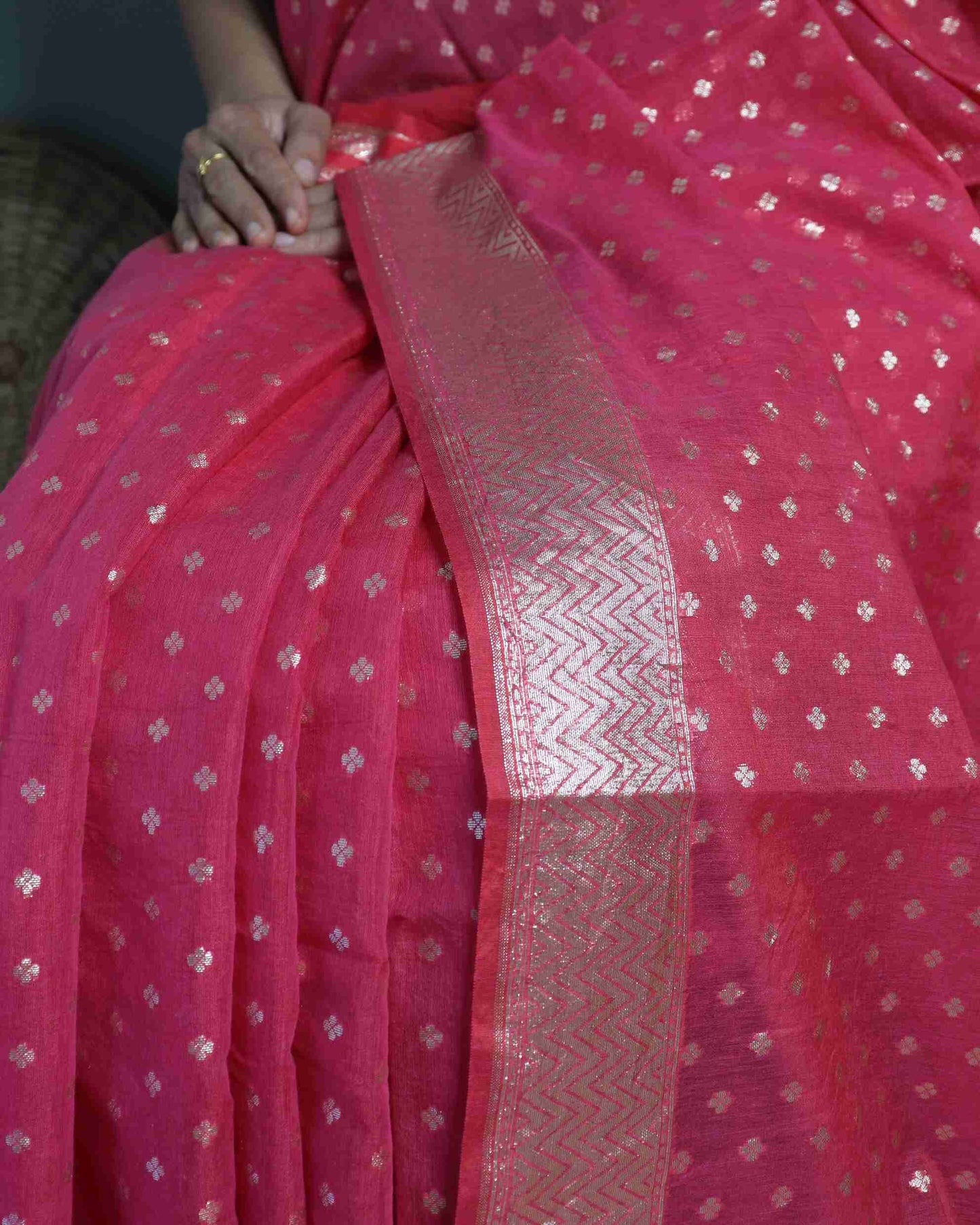 Pink Cotton Silk Banarasi Saree
