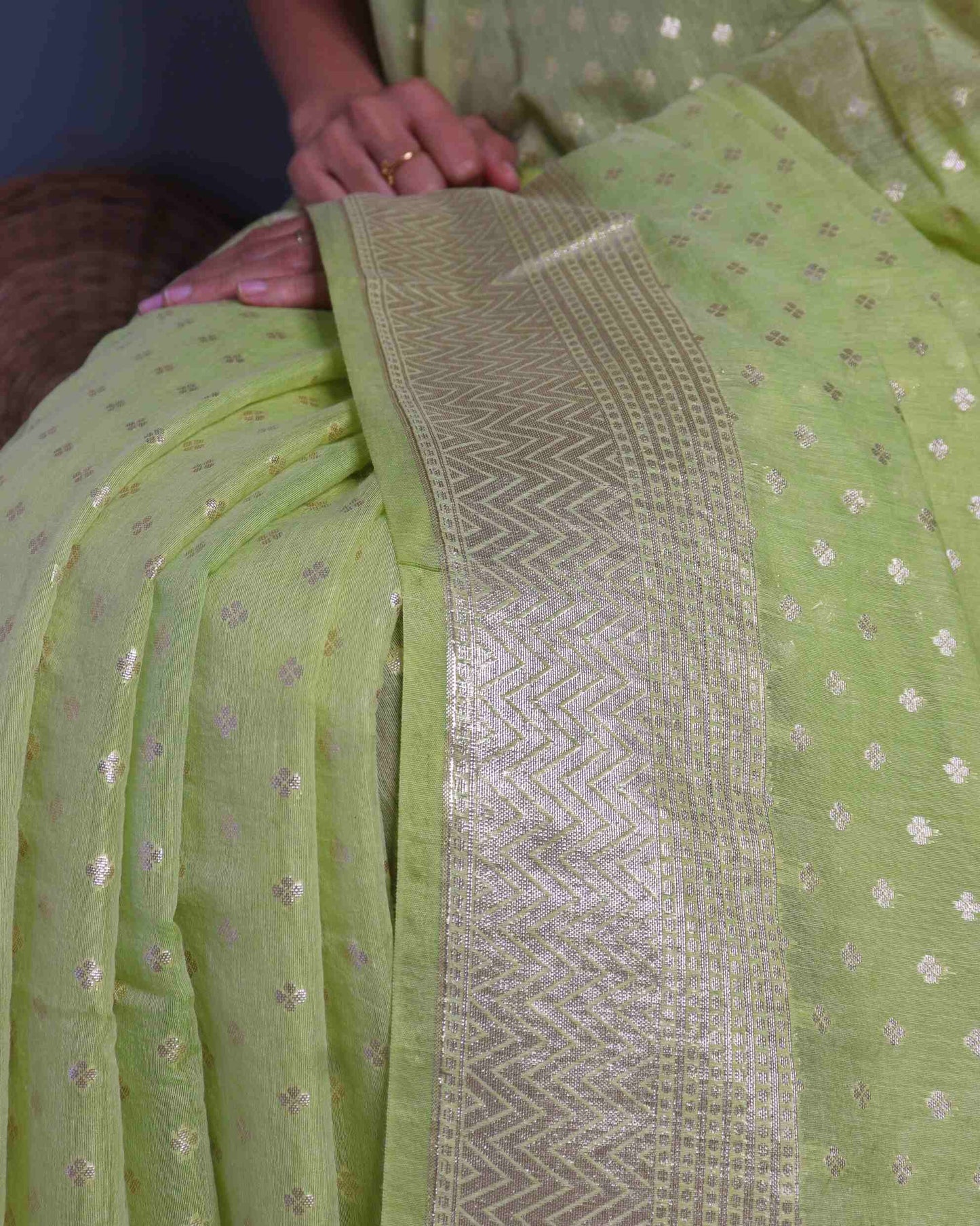 Green Cotton Silk Saree