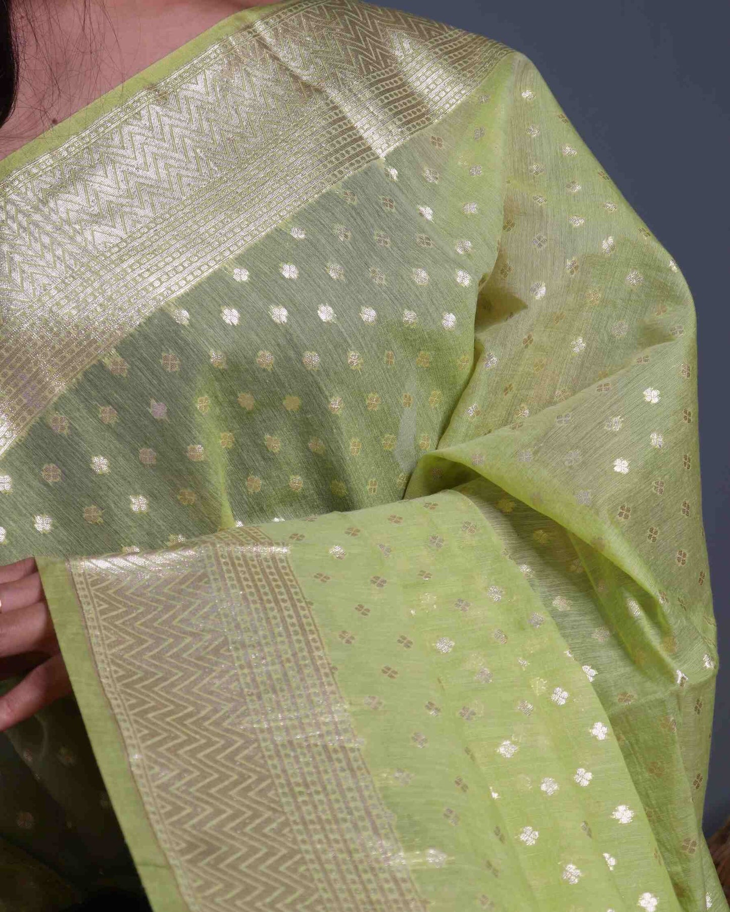 Green Cotton Silk Saree