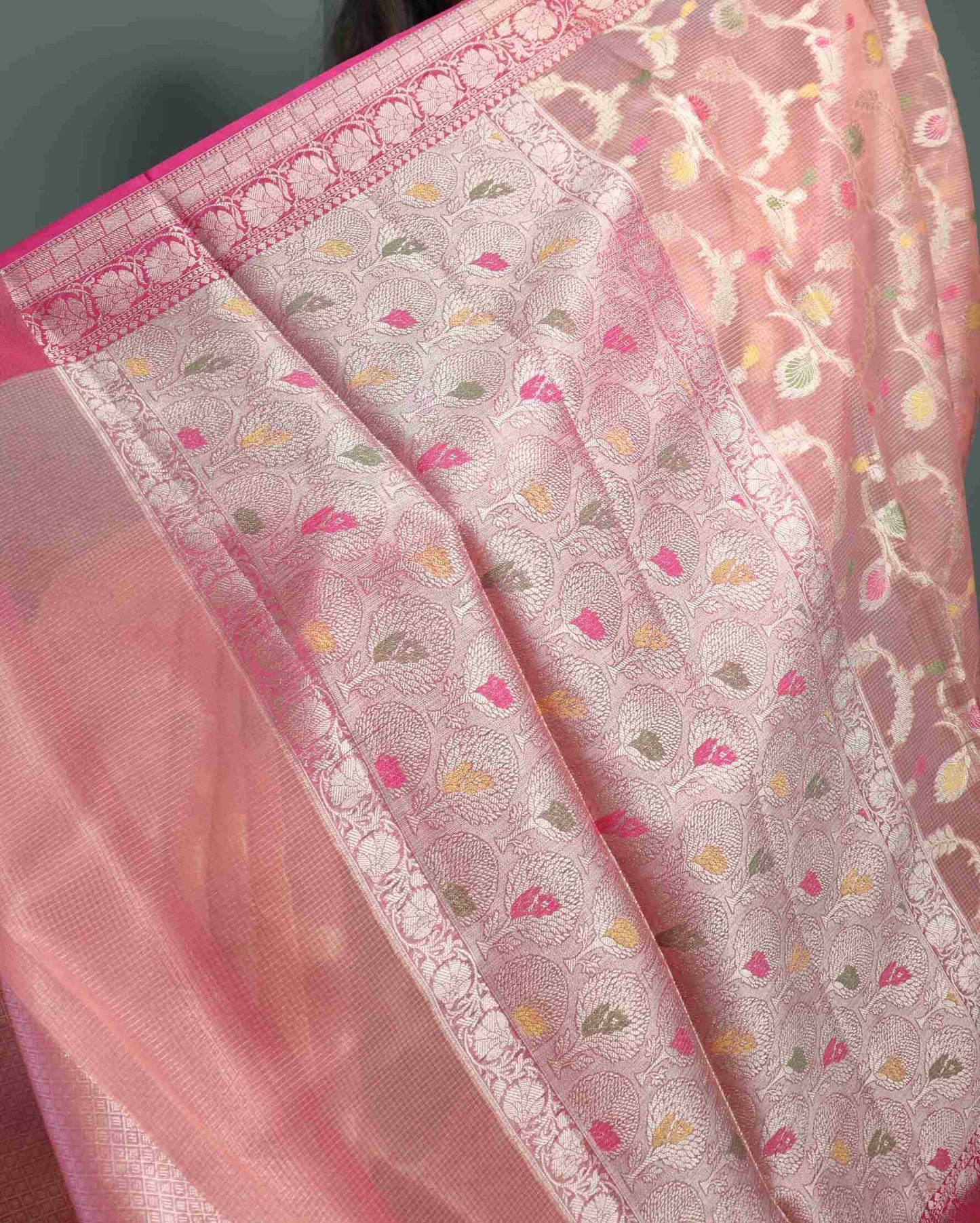 Pink Kota Silk Saree