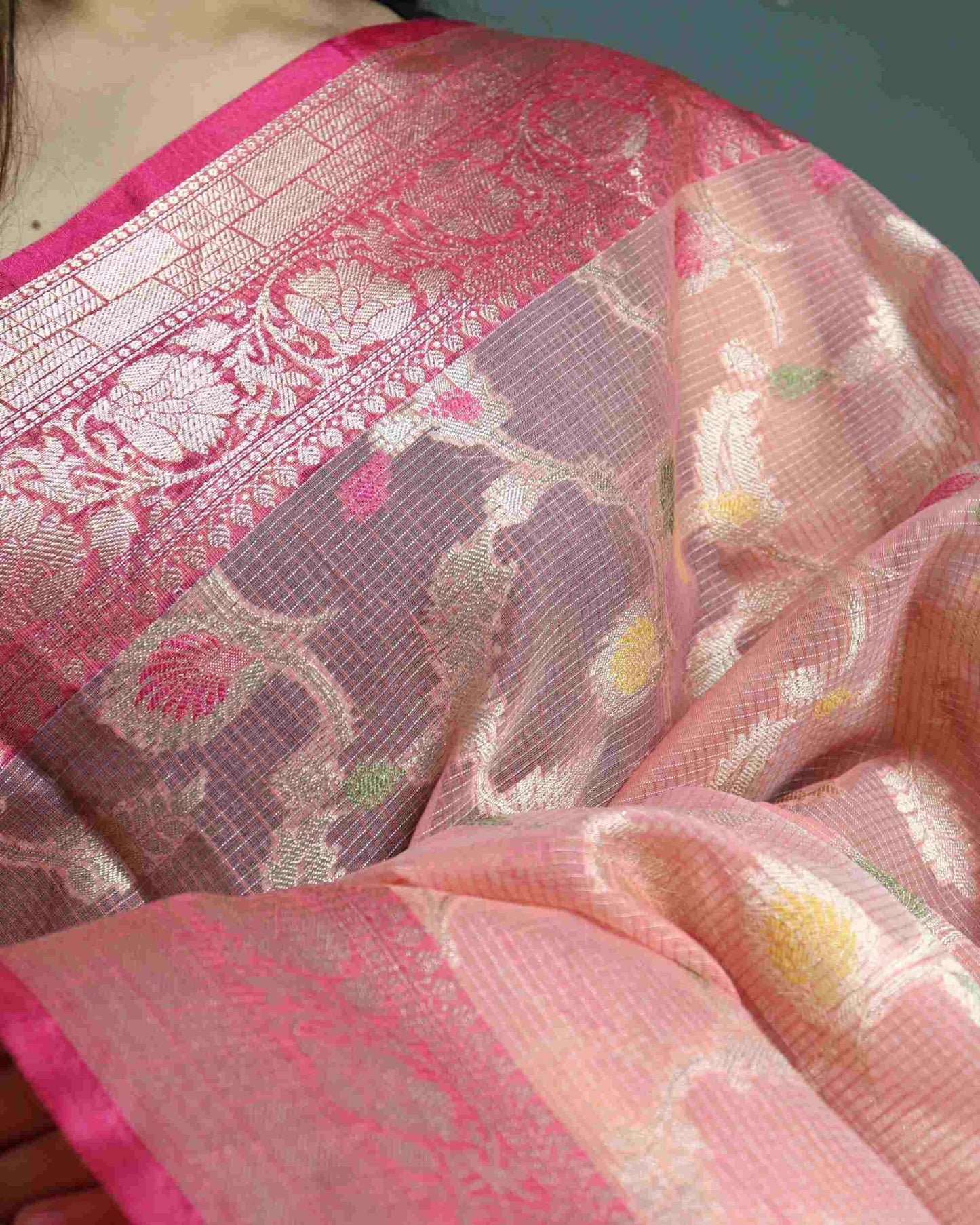 Pink Kota Silk Saree