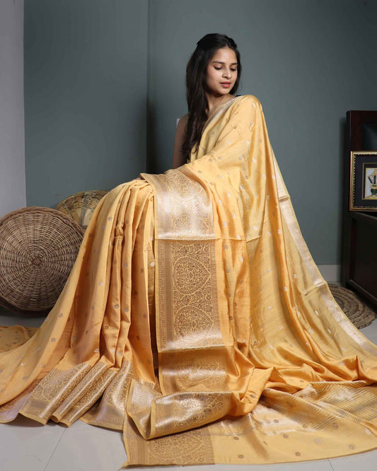 Honey Cotton Silk Banarasi  Saree