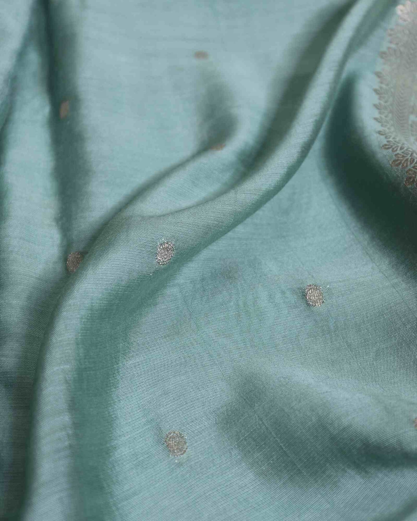 Turquoise Cotton Silk Banarasi Saree