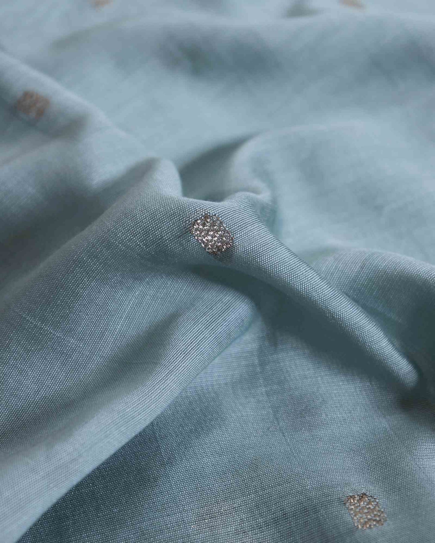 Sky Blue Cotton Silk Banarasi Saree