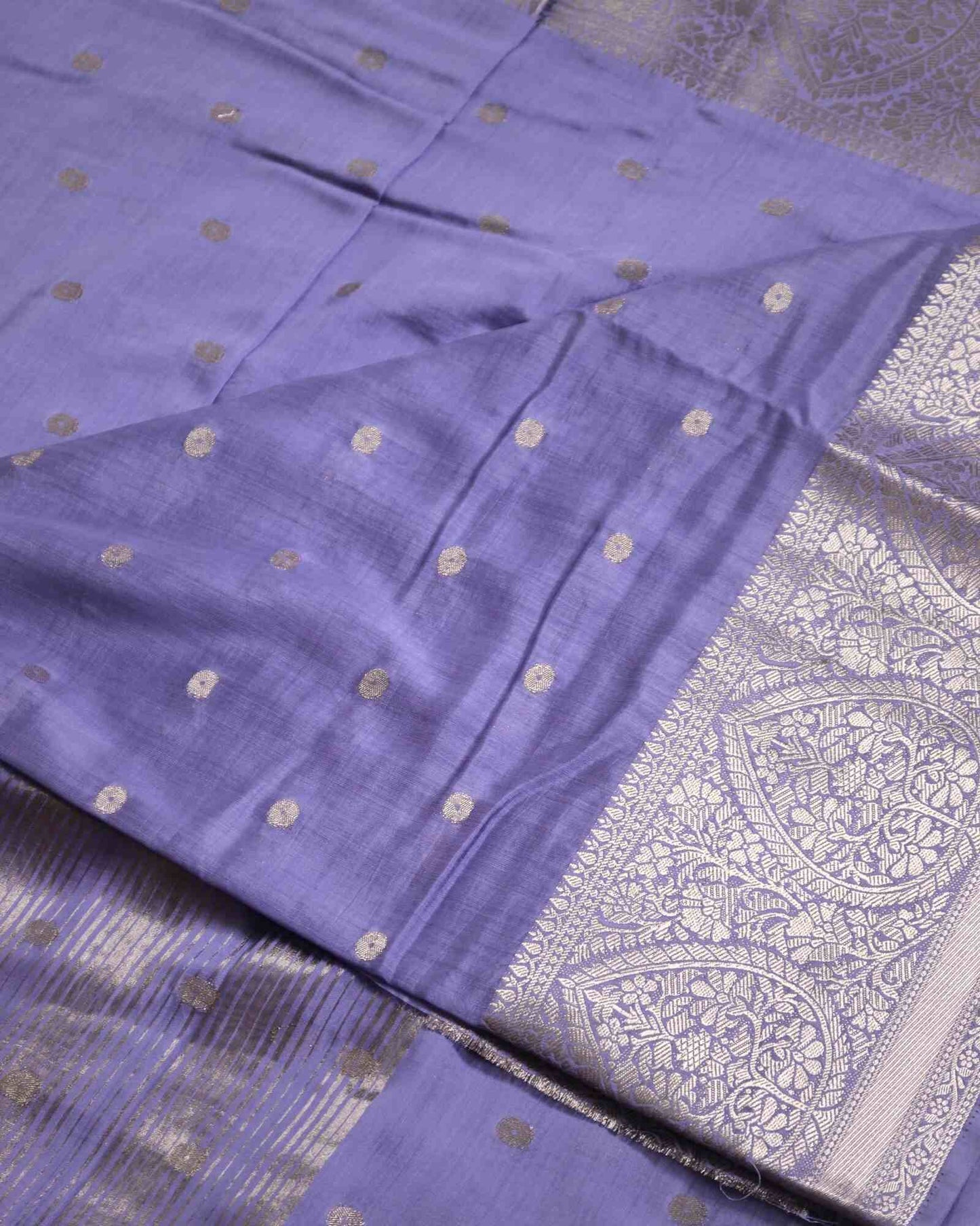 Lilac Cotton Silk Banarasi Saree
