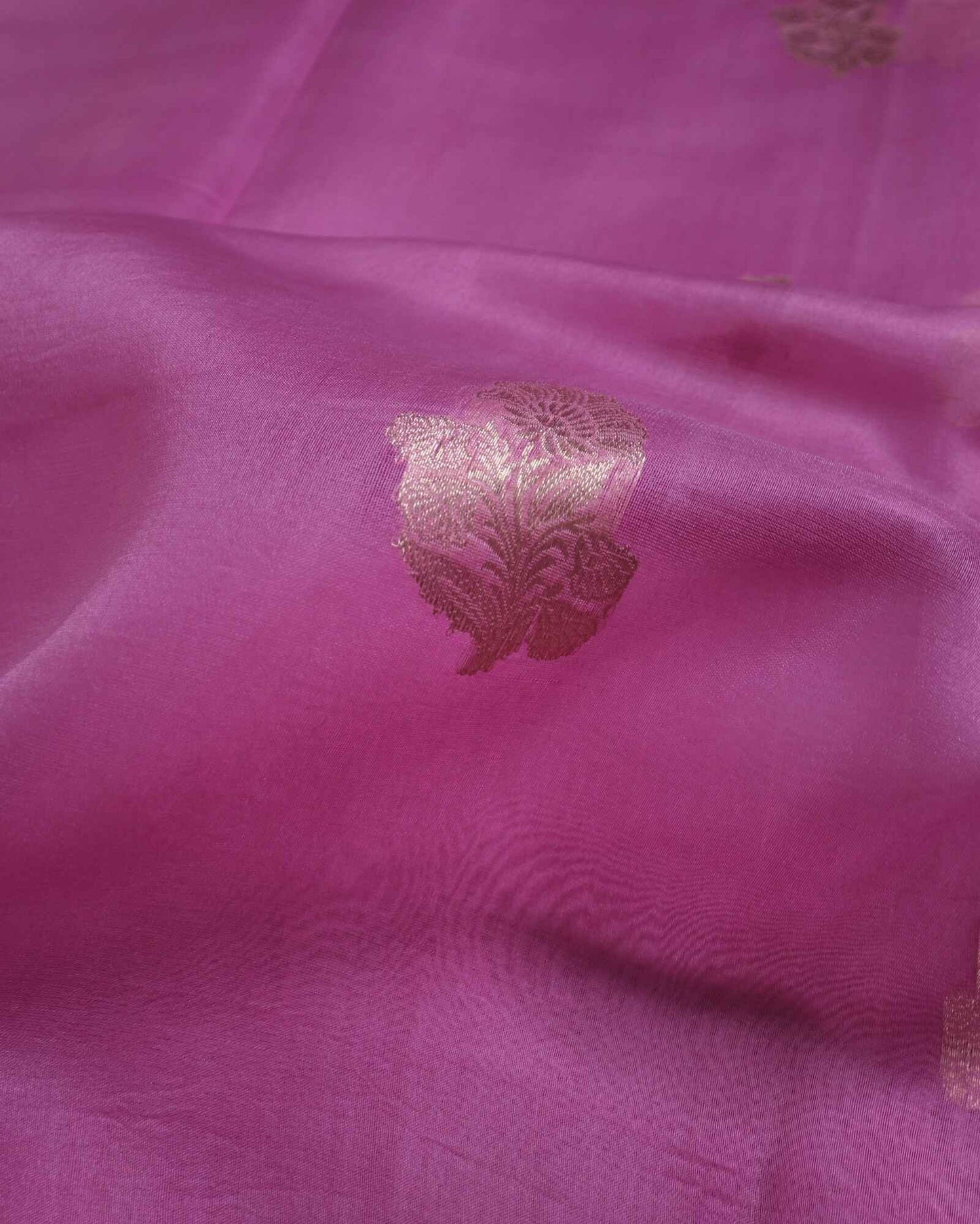 Pastel Pink Pure Handloom Kora Silk Banarasi Saree