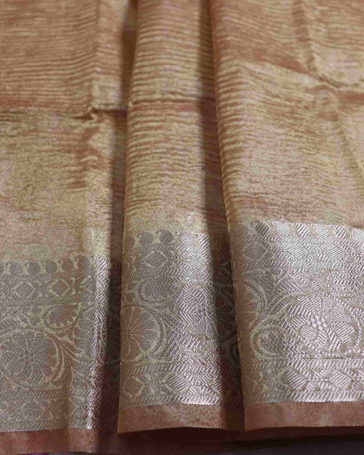 Pastel Orange Tissue Silk Banarasi Saree