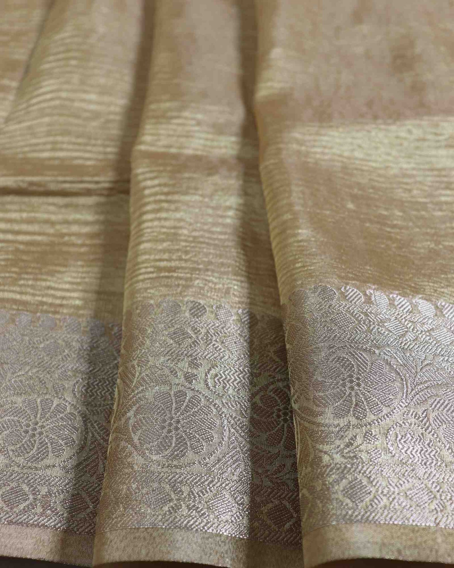 Beige  Tissue Silk Banarasi Saree
