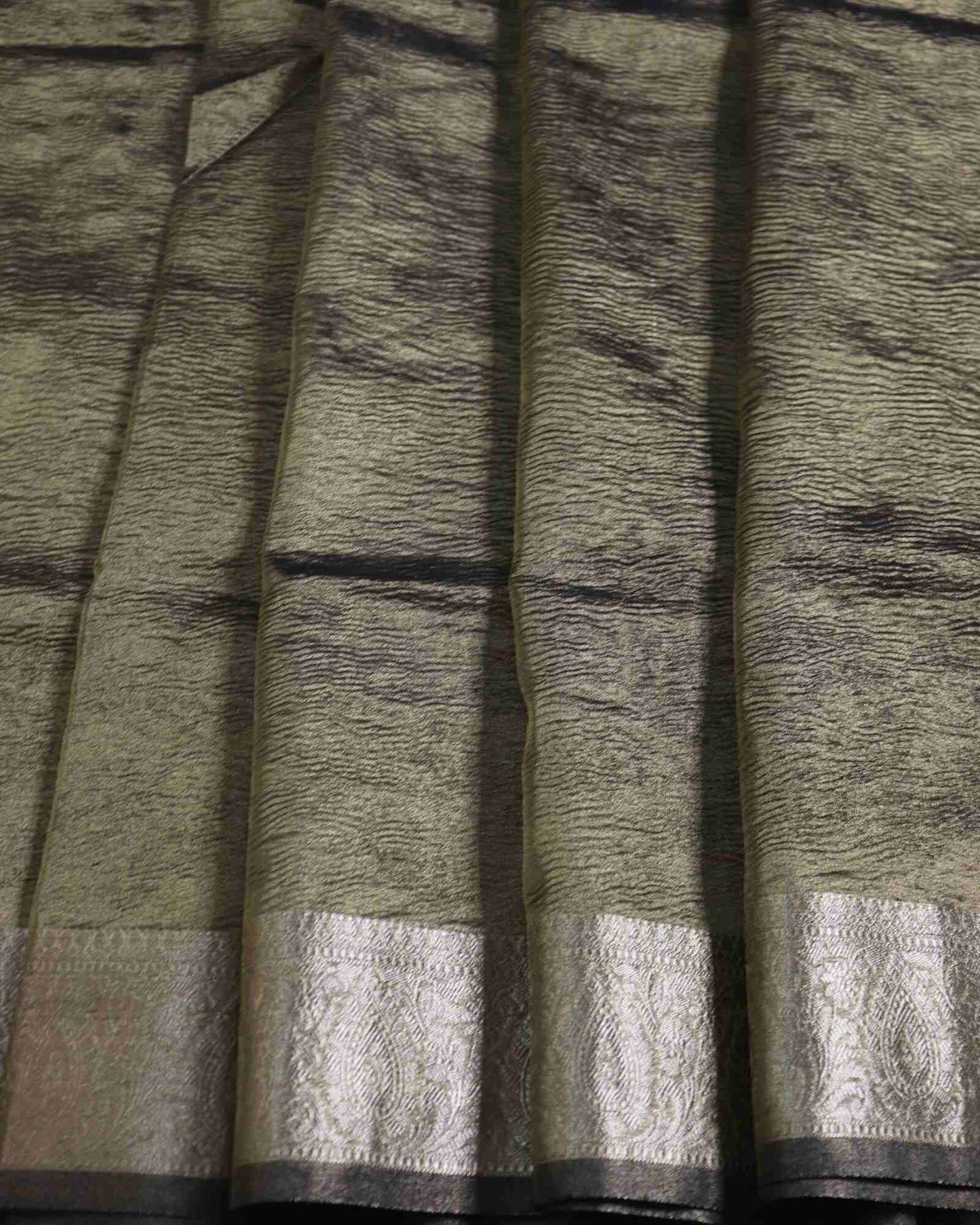 Olive Tissue Silk Banarasi Saree