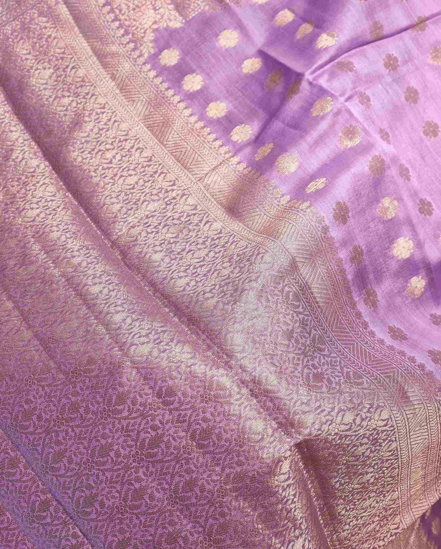 Lavender Pure Chanderi Silk Banarasi Saree
