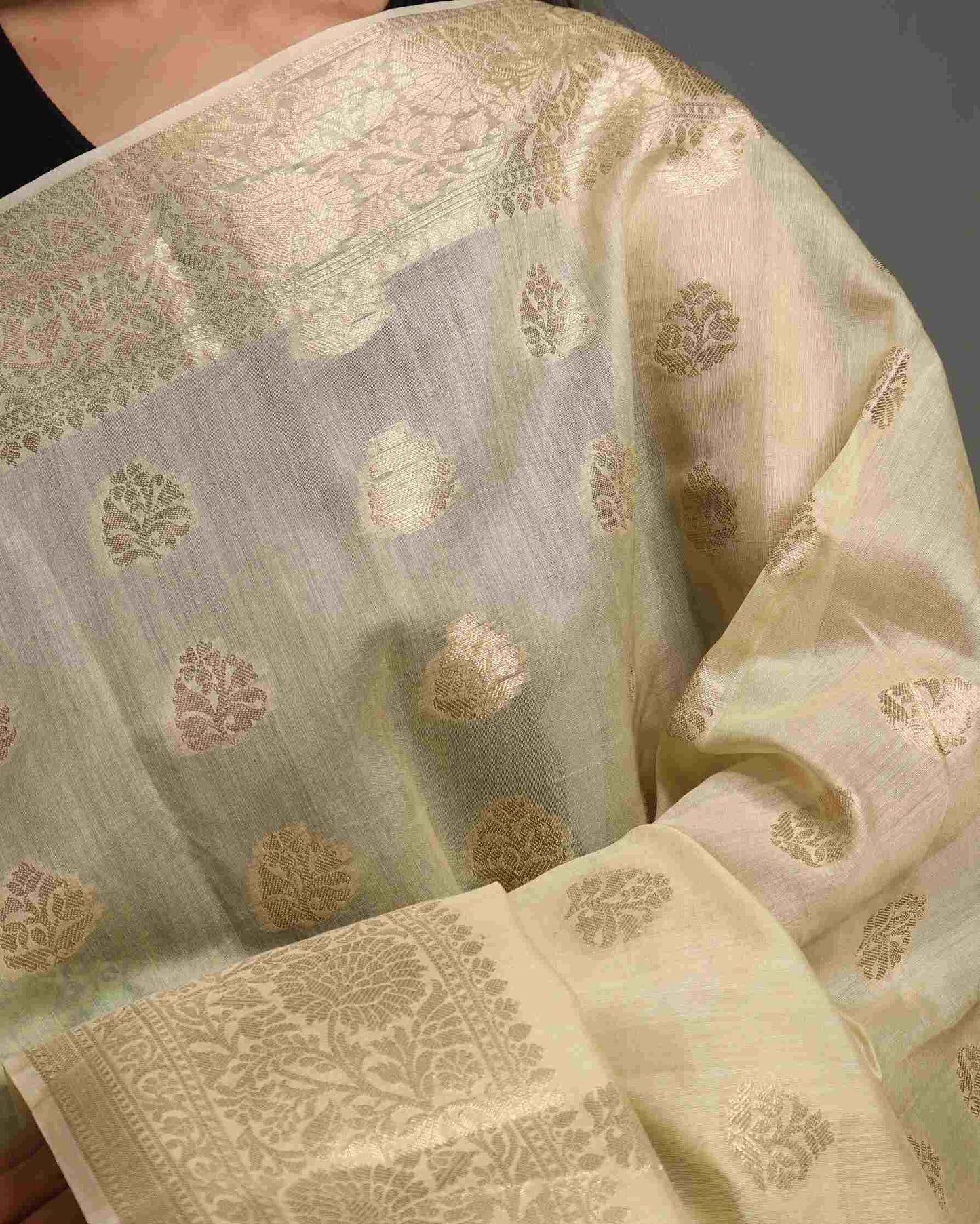 Yellow Pure Chanderi Silk Banarasi Saree