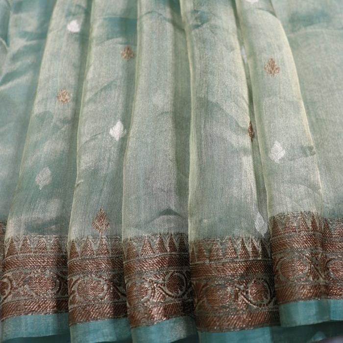 Pastel Green Pure Tissue Saree