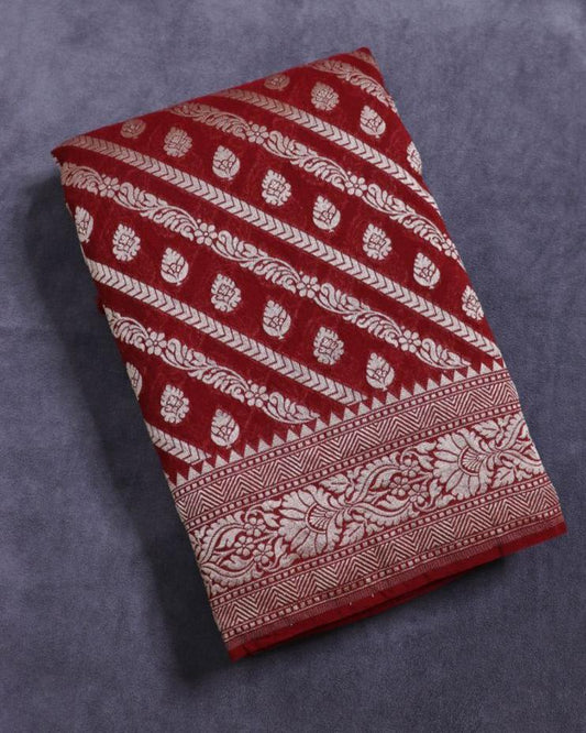 Brown Khadi georgette Saree