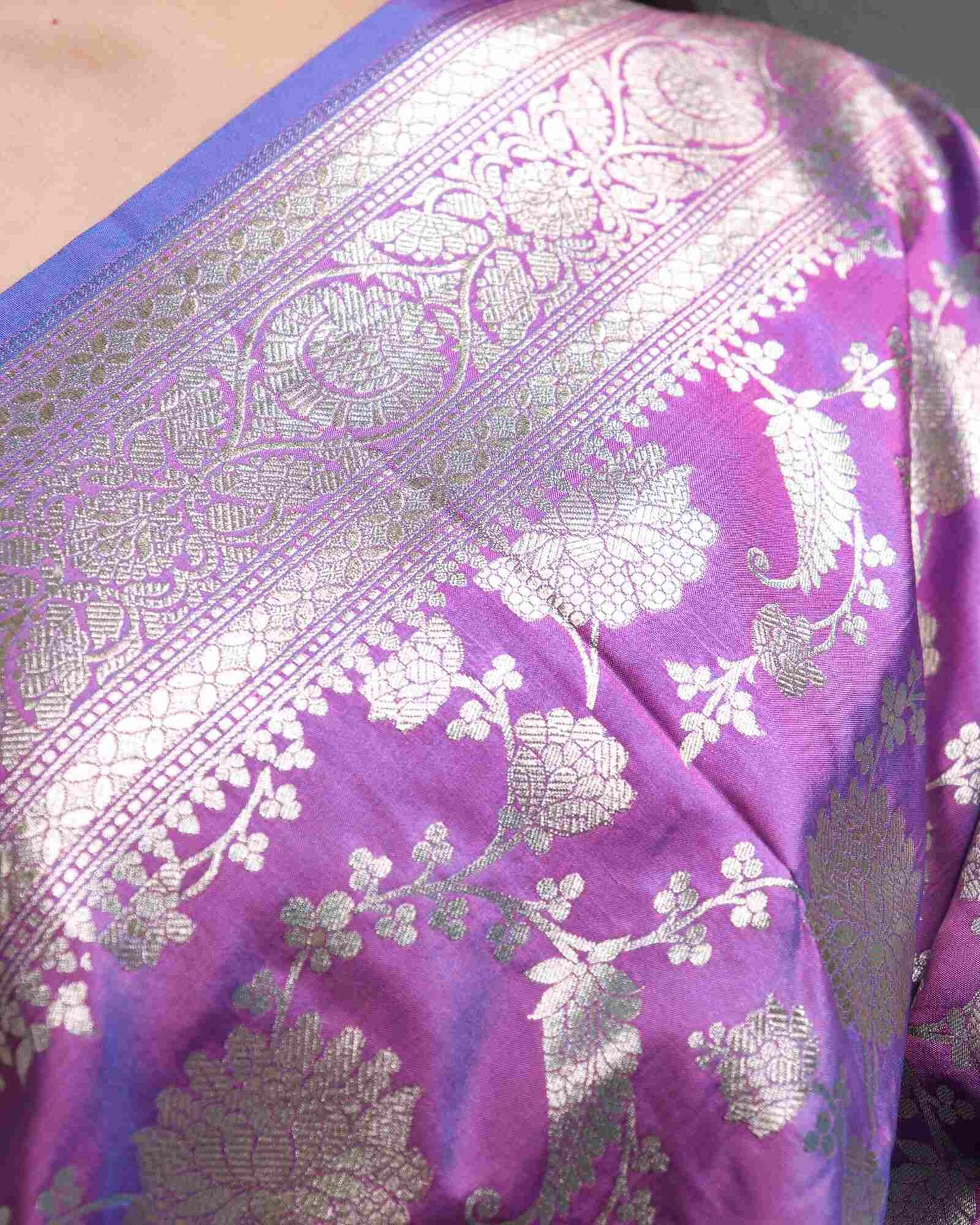 Lavender Semi Mashru Silk Banarasi Saree
