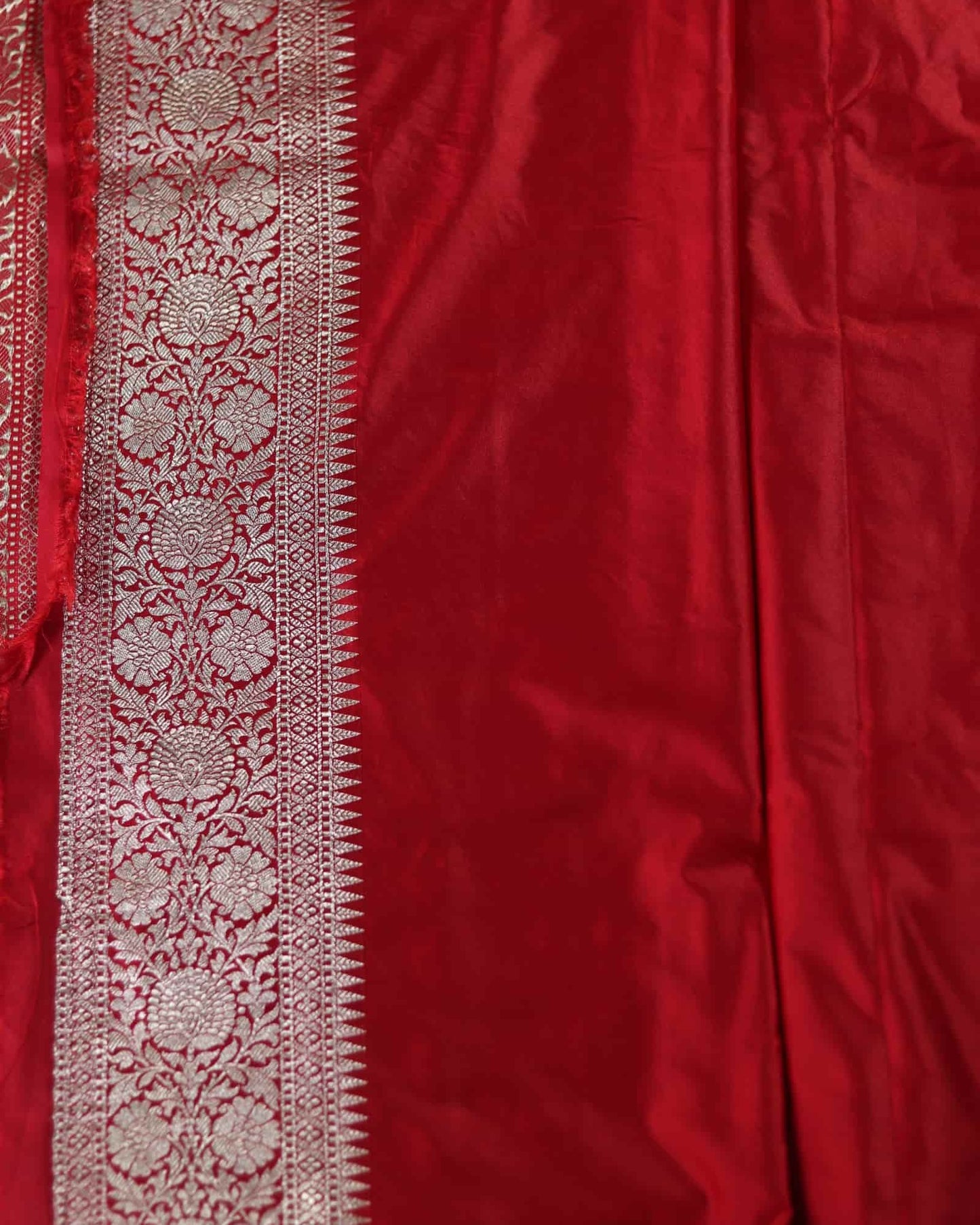 Orange Semi Mashru Banarasi Saree
