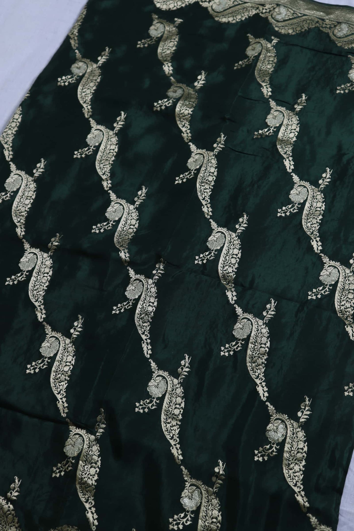 Green Crepe Georgette Banarasi Saree