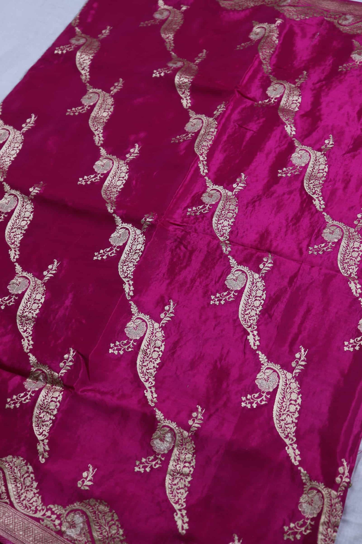Pink Crepe Georgette Banarasi Saree
