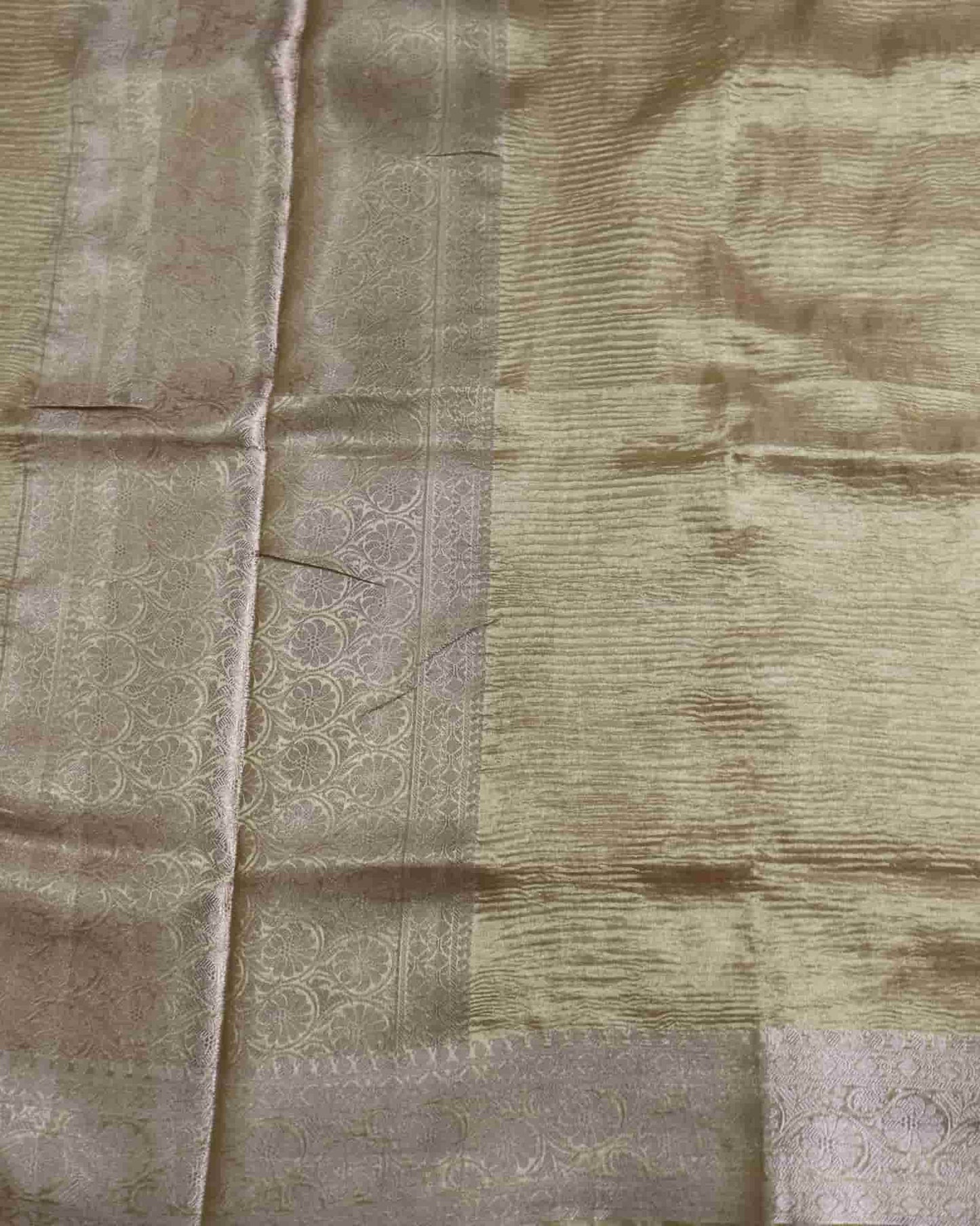 Beige  Tissue Silk Banarasi Saree