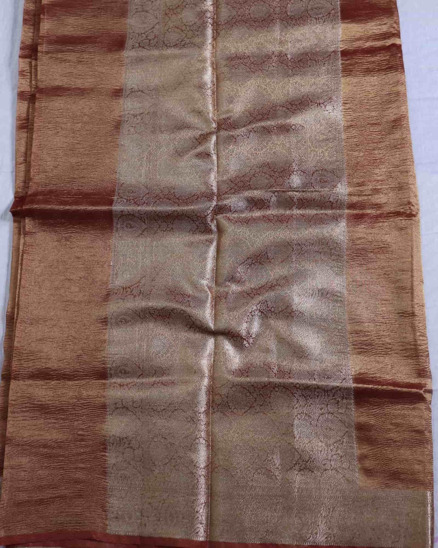 Rust Tissue Silk Banarasi Saree