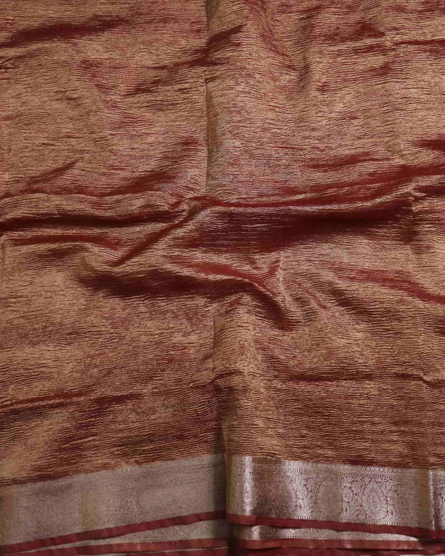 Rust Tissue Silk Banarasi Saree