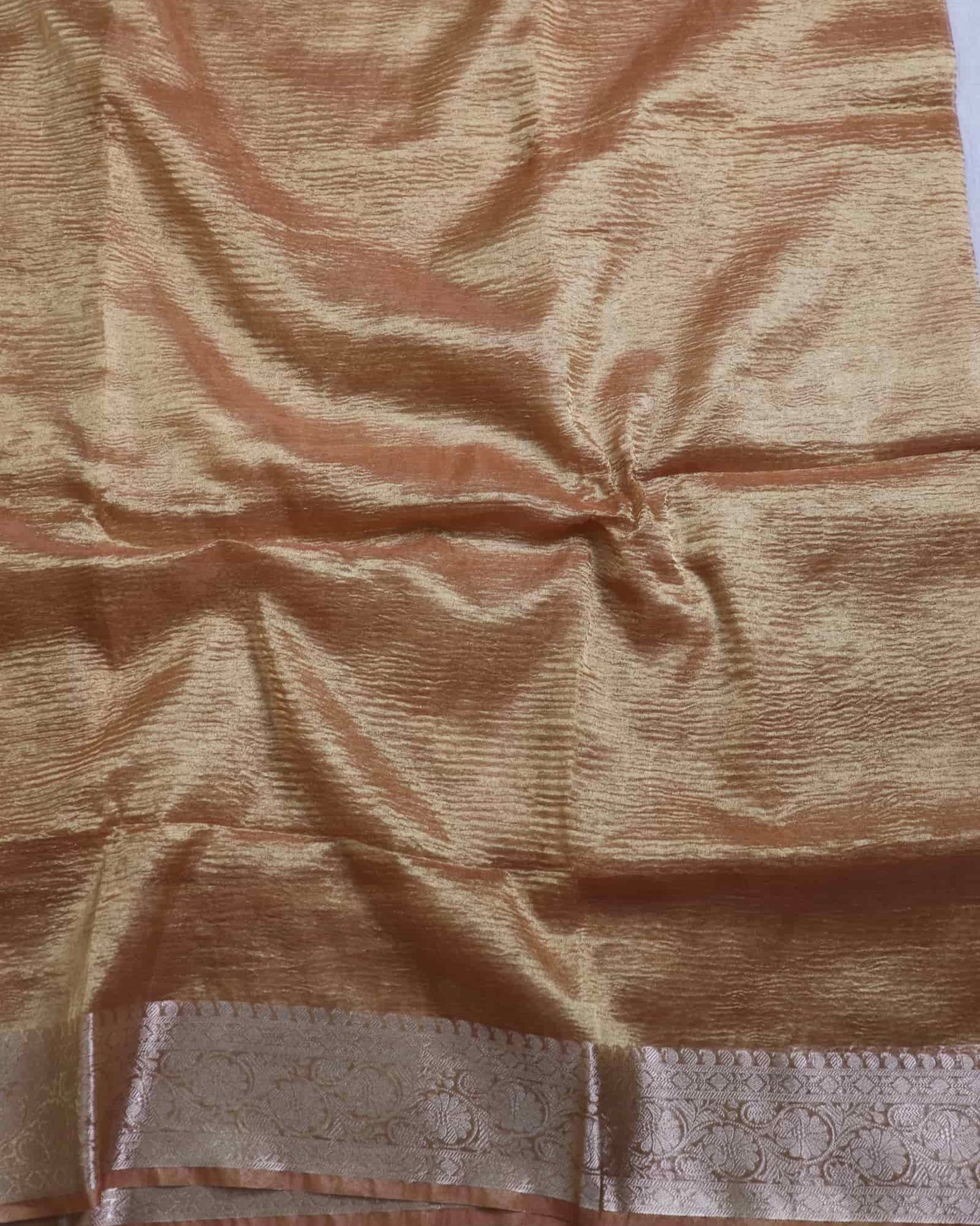 Pastel Orange Tissue Silk Banarasi Saree