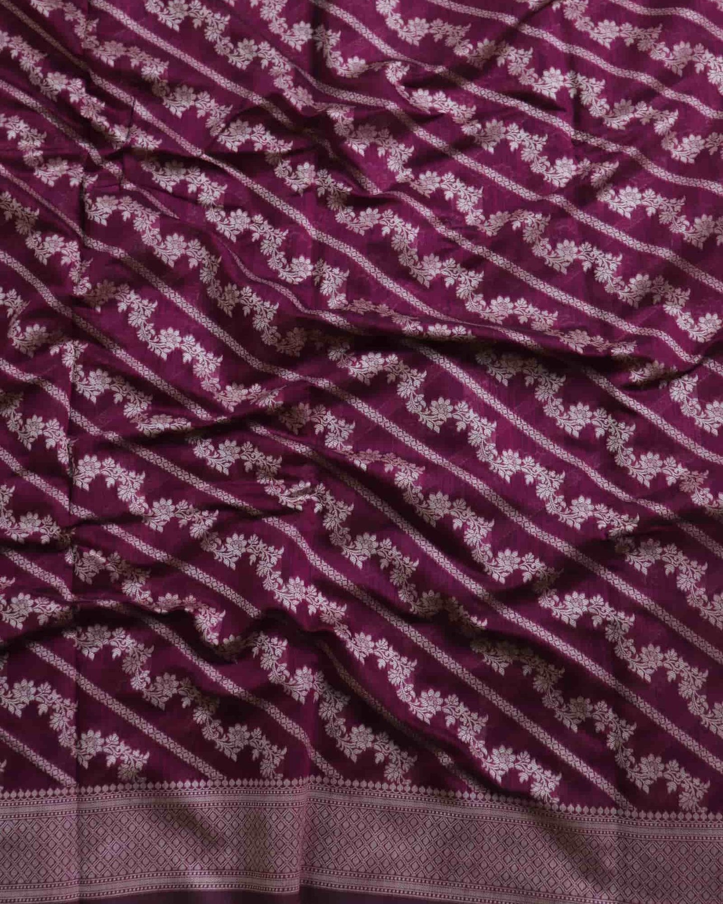 Magenta Cotton Silk Banarasi Saree