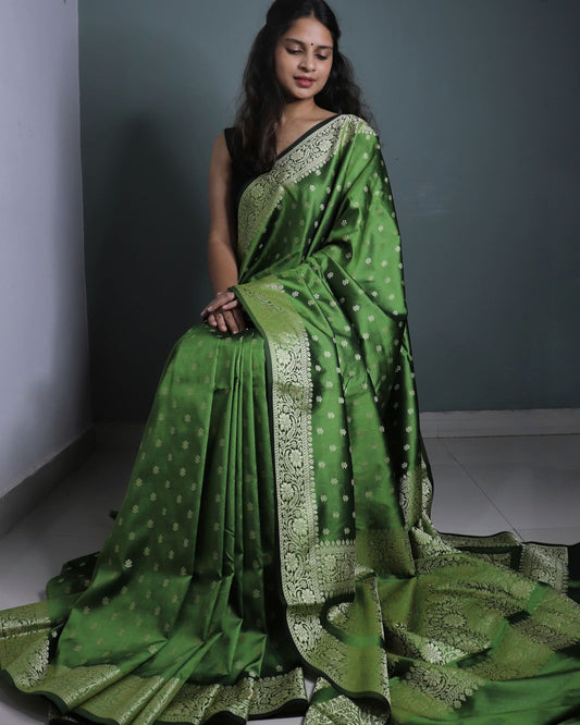 Green Resham Silk Saree